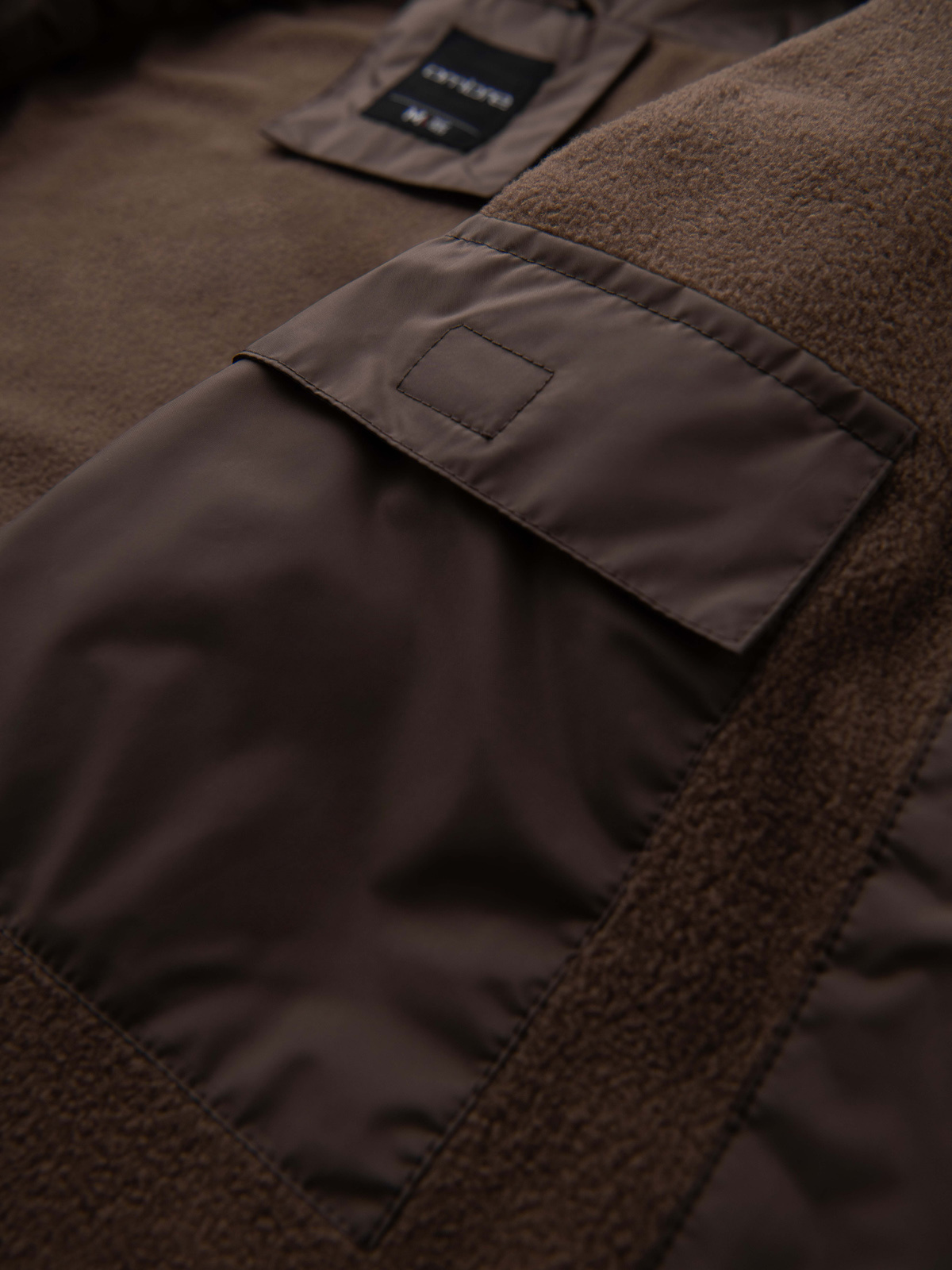 Ombre Lightweight colorful men's sports jacket with fleece - beige and dark brown