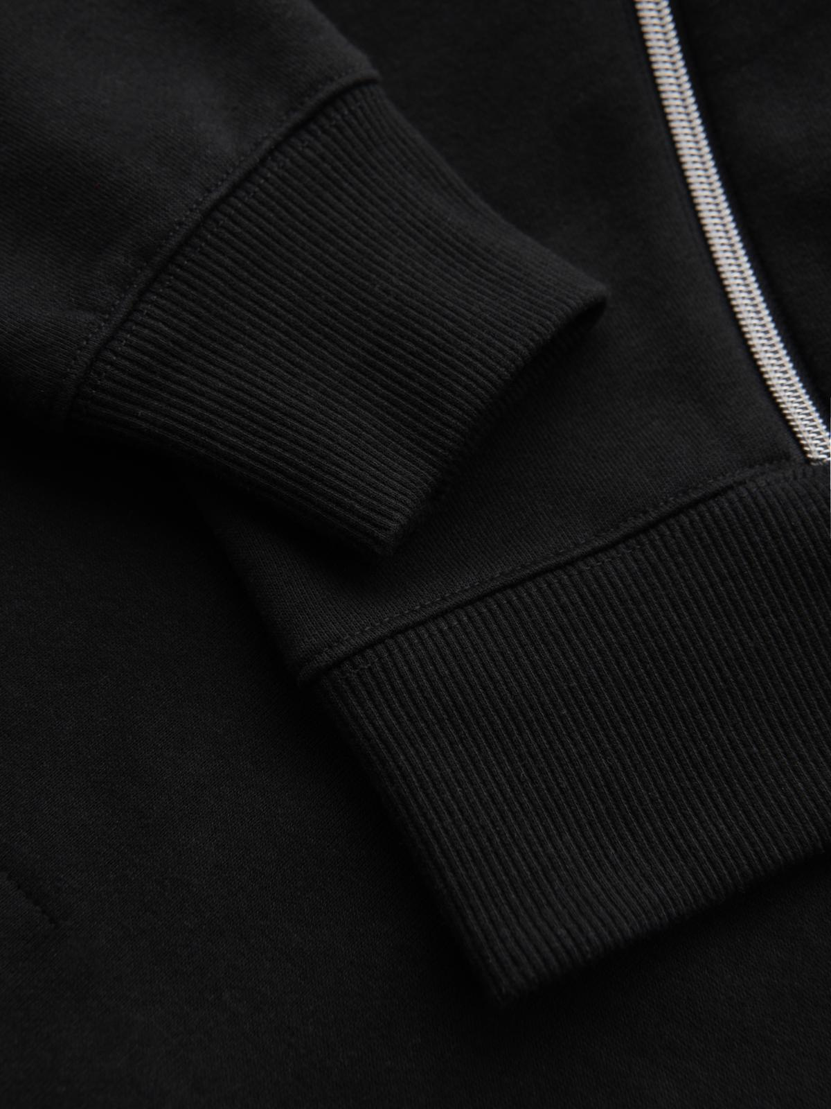 Ombre Men's sweatshirt with decorative front zips - black