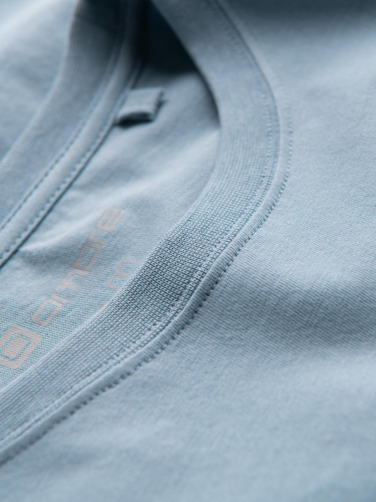 Ombre Men's cotton t-shirt with chest print - light blue