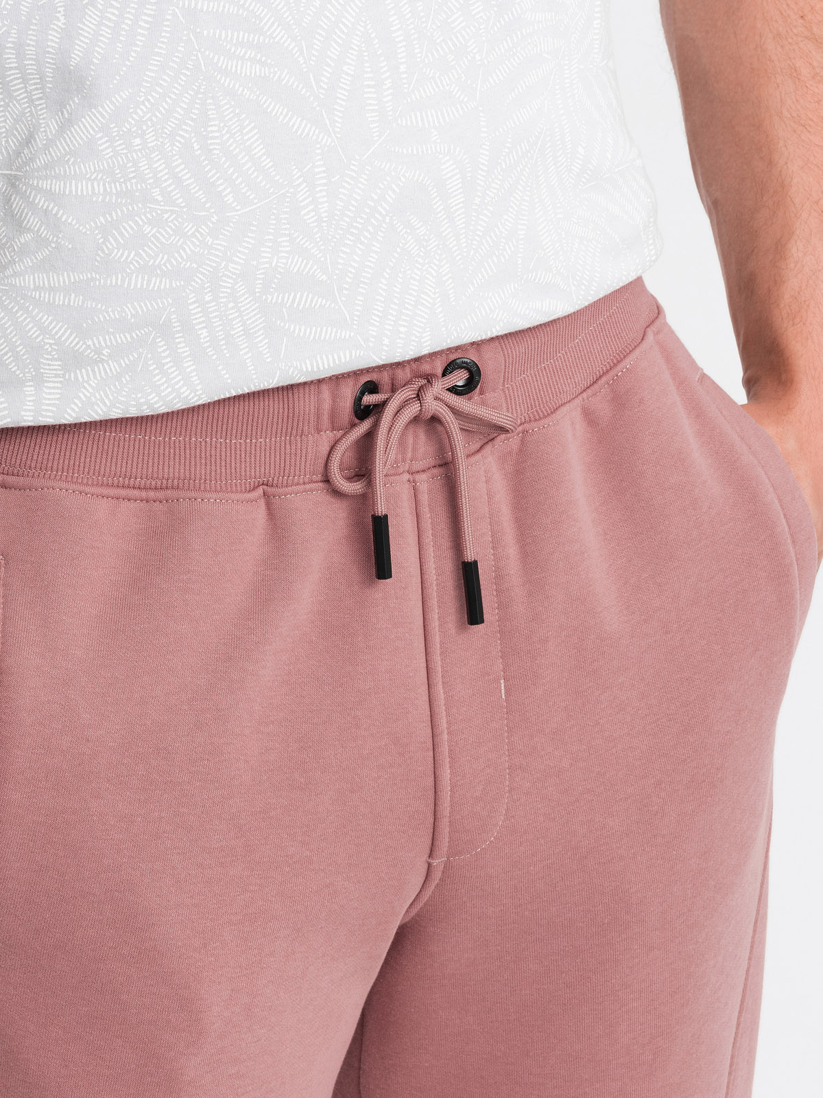 Ombre Men's BASIC cotton jogger sweatpants - dark pink