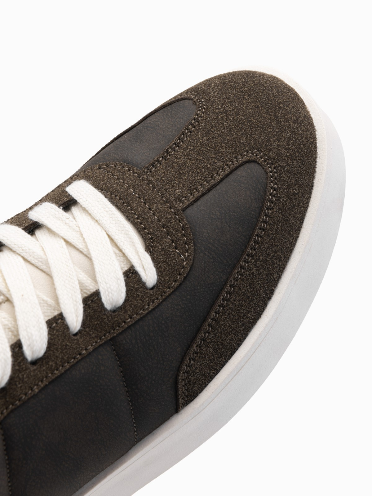 Ombre Old-school men&#039;s sneakers on thick sole - dark brown