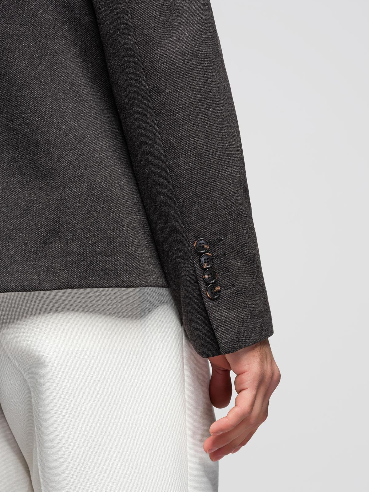 Ombre Men's melange rayon jacket with stand-up collar - black melange