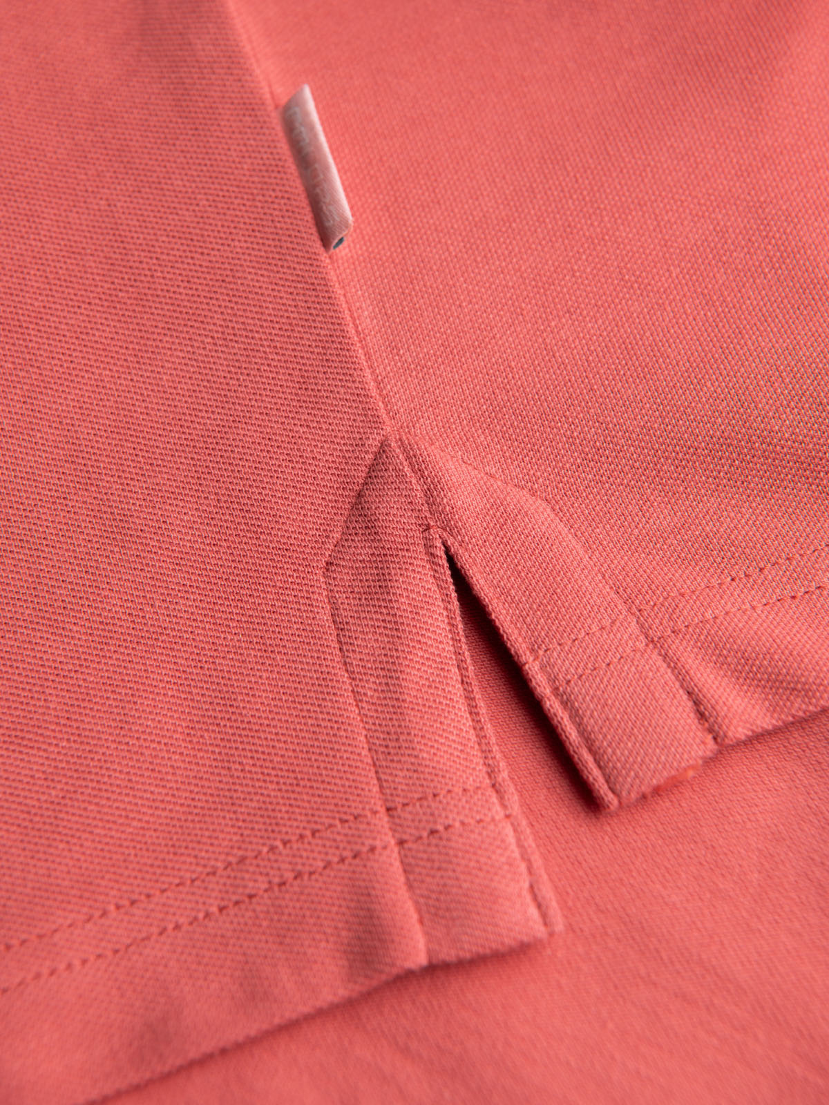 Ombre Cotton pique knit polo shirt - coral