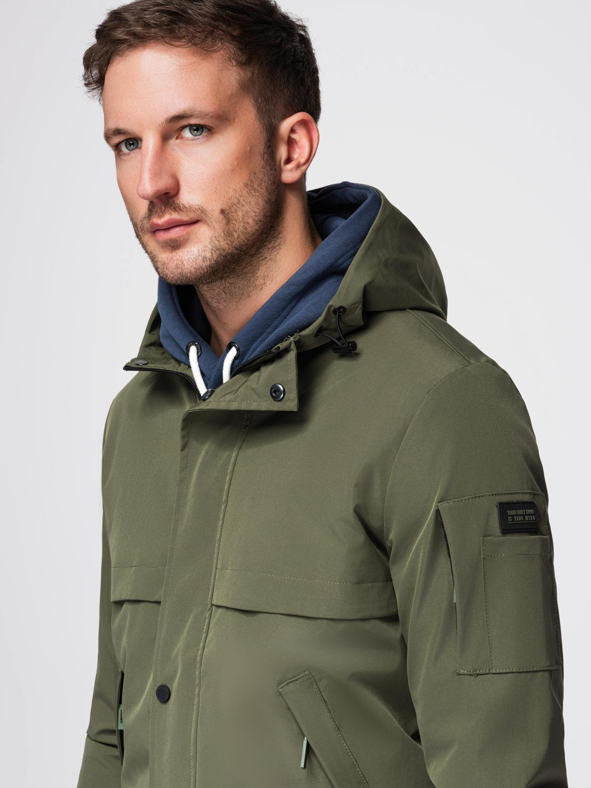 Ombre Men&#039;s functional transitional jacket with hood - olive