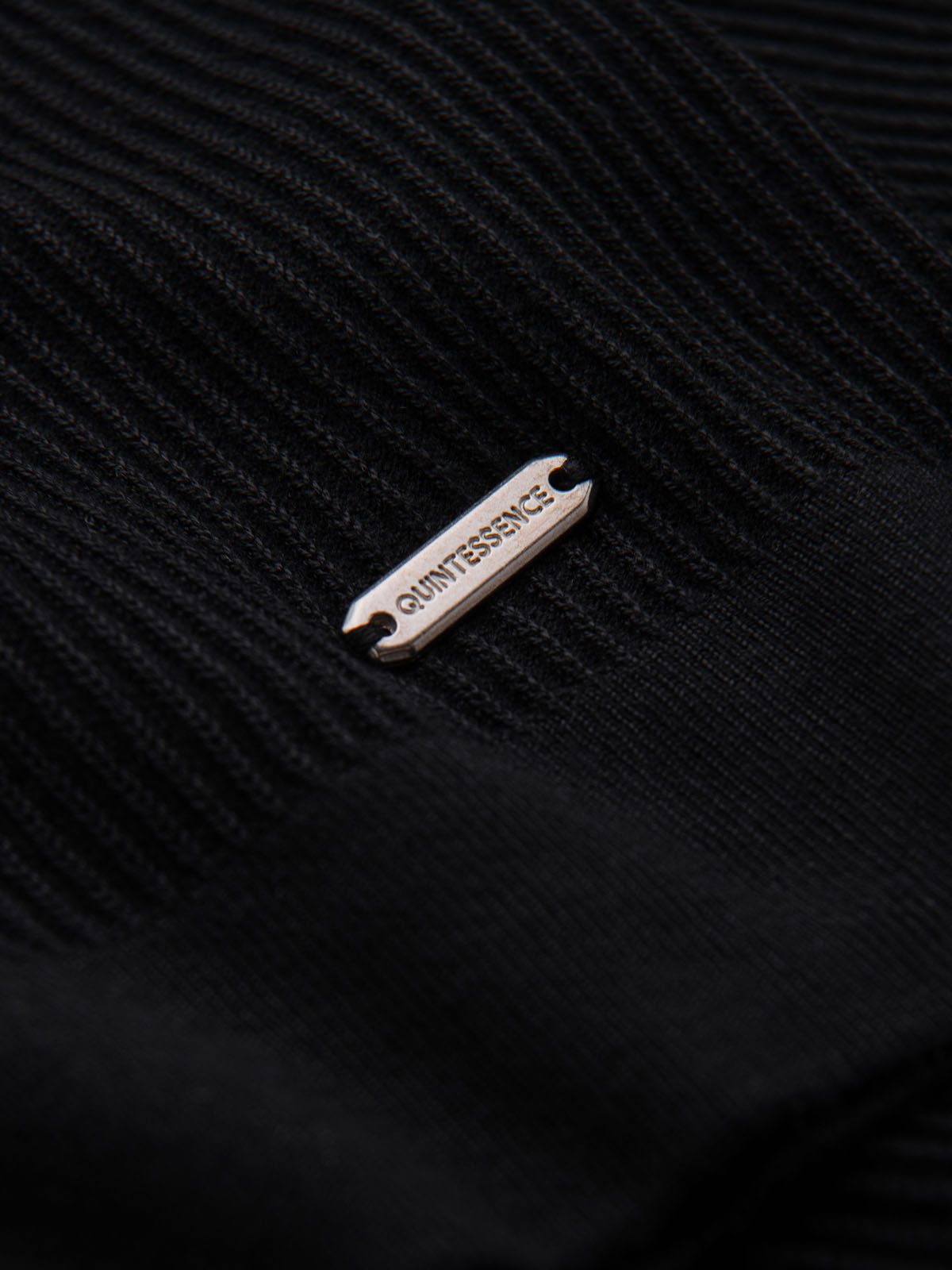 Ombre Men's buttonless polo shirt with open collar - black