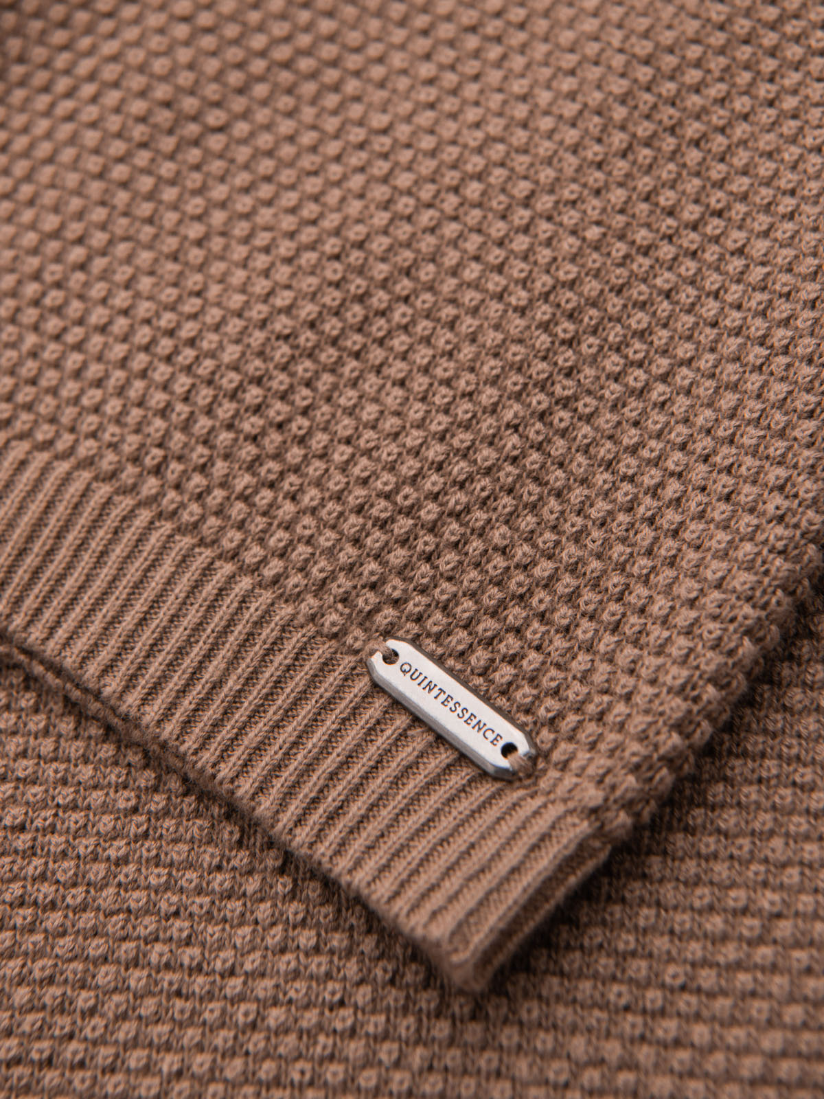 Ombre Men's fine-textured knit shirt - light brown
