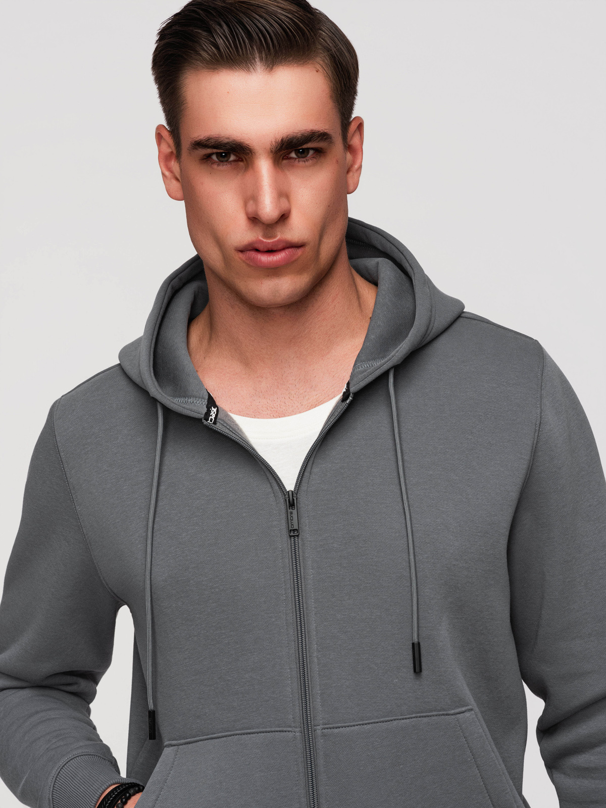Ombre Men's unbuttoned BASIC sweatshirt - graphite