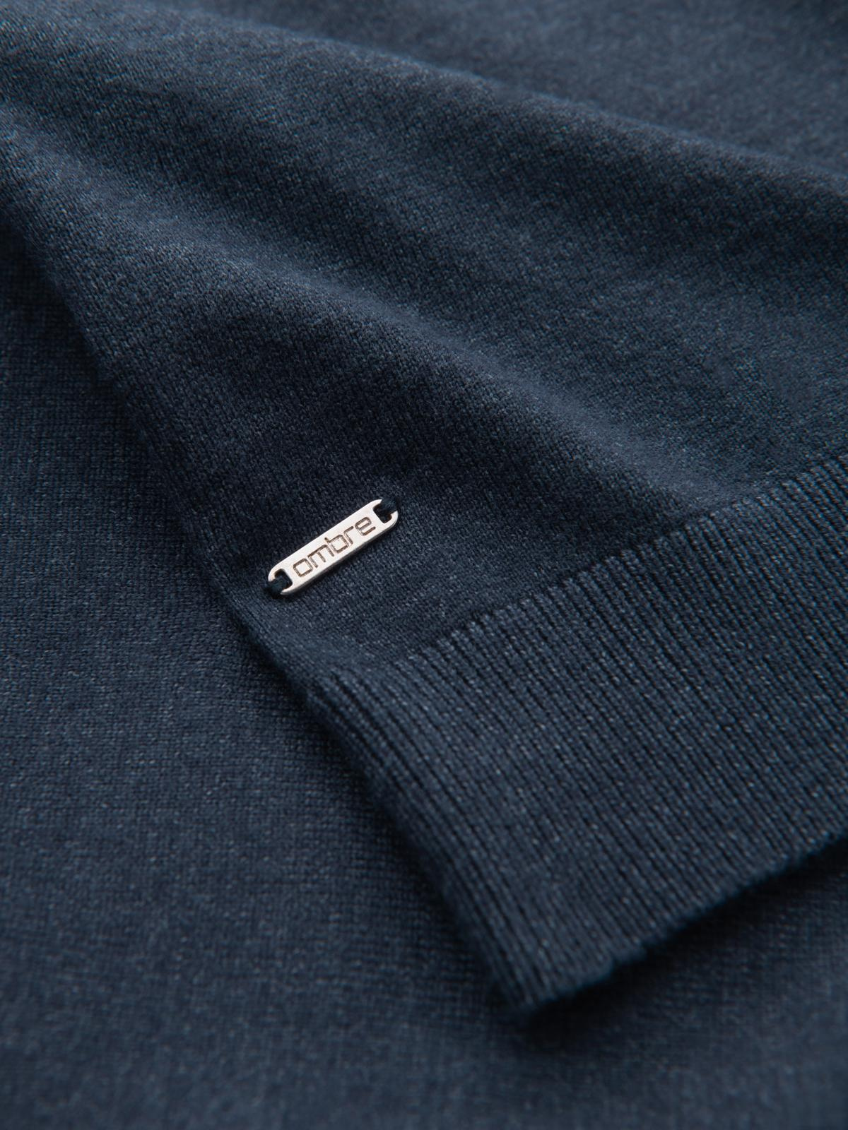 Ombre Men's knitted turtleneck with viscose - navy blue