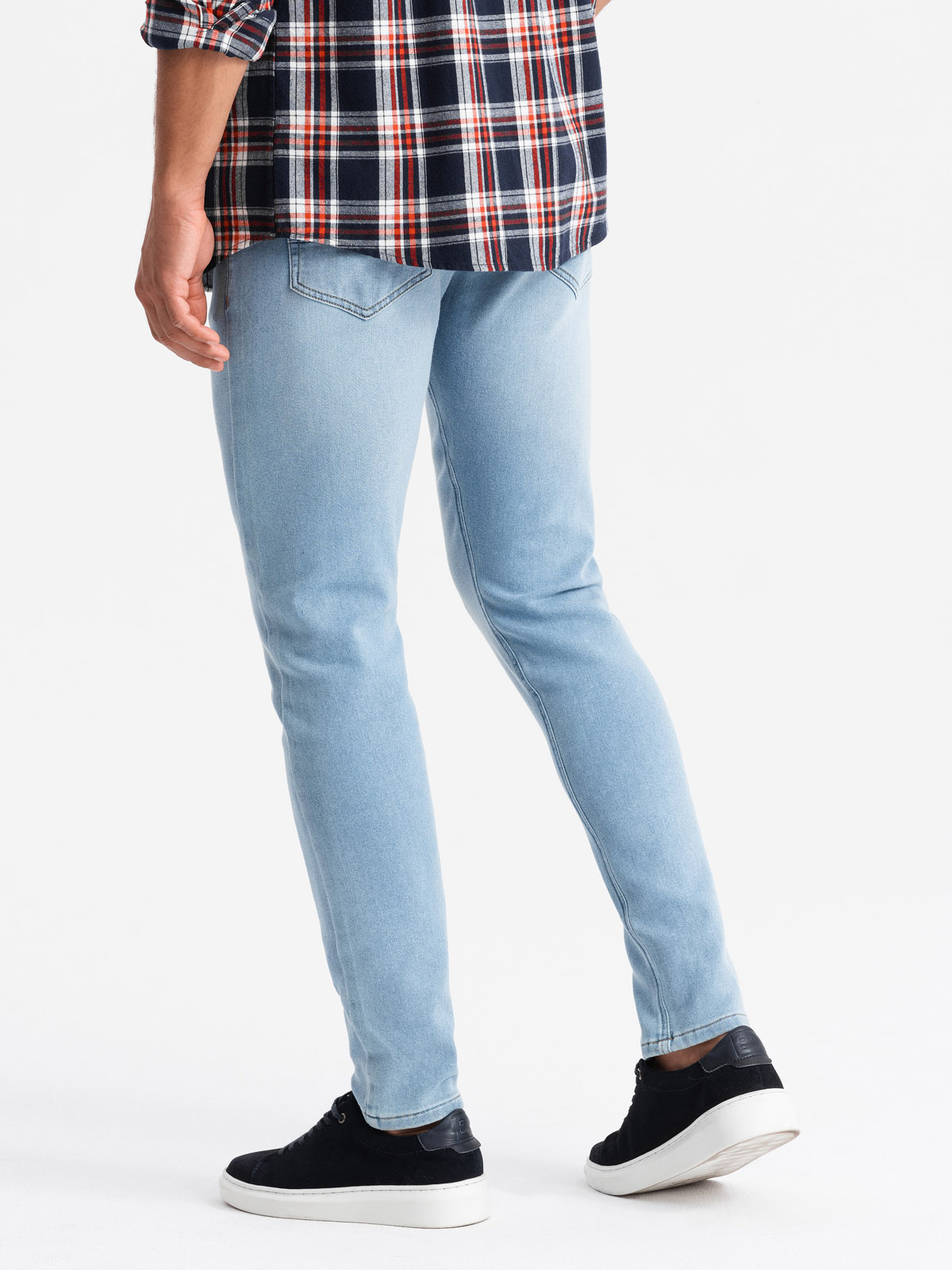 Ombre Men&#039;s tailored denim SLIM FIT pants with elastane - blue
