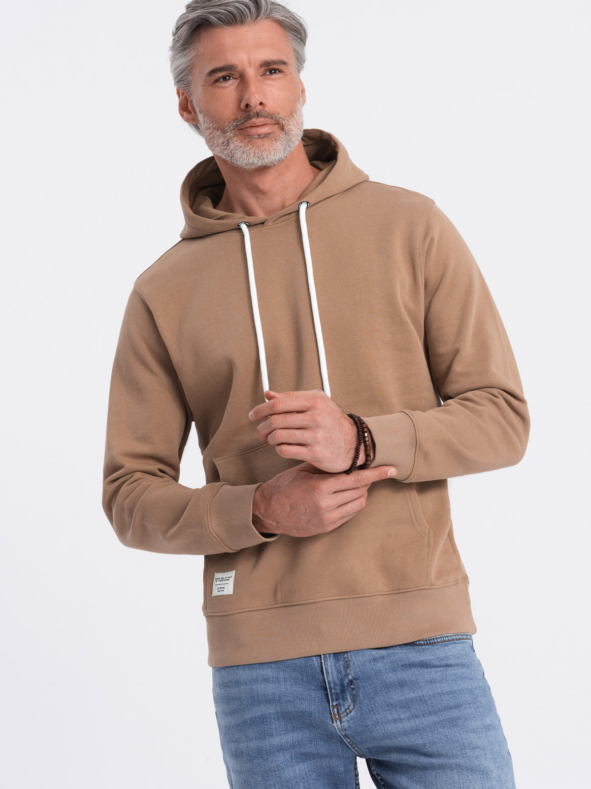 Ombre Men's Kangaroo Hooded Sweatshirt - Brown