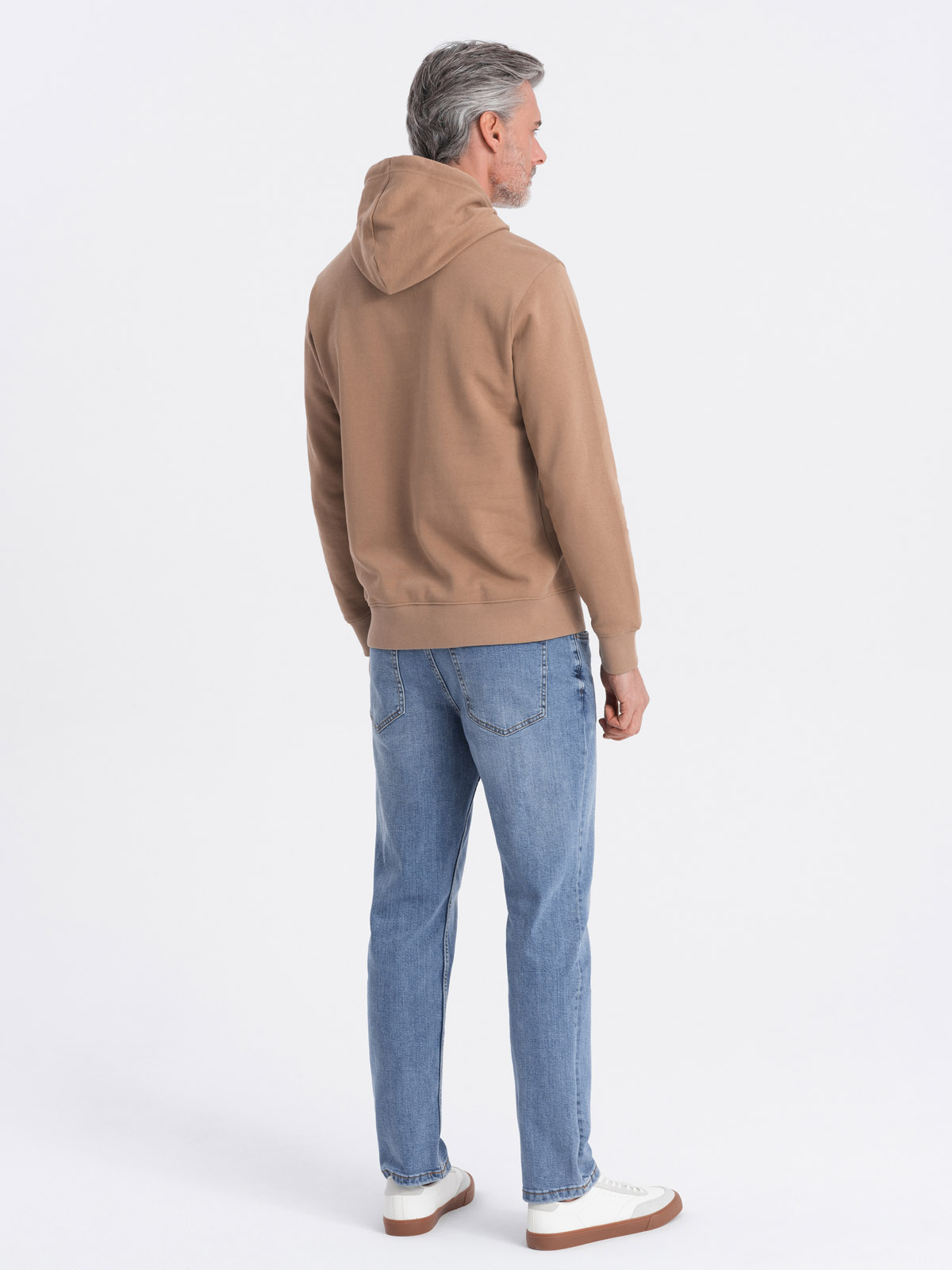 Ombre Men&#039;s kangaroo hooded sweatshirt - brown
