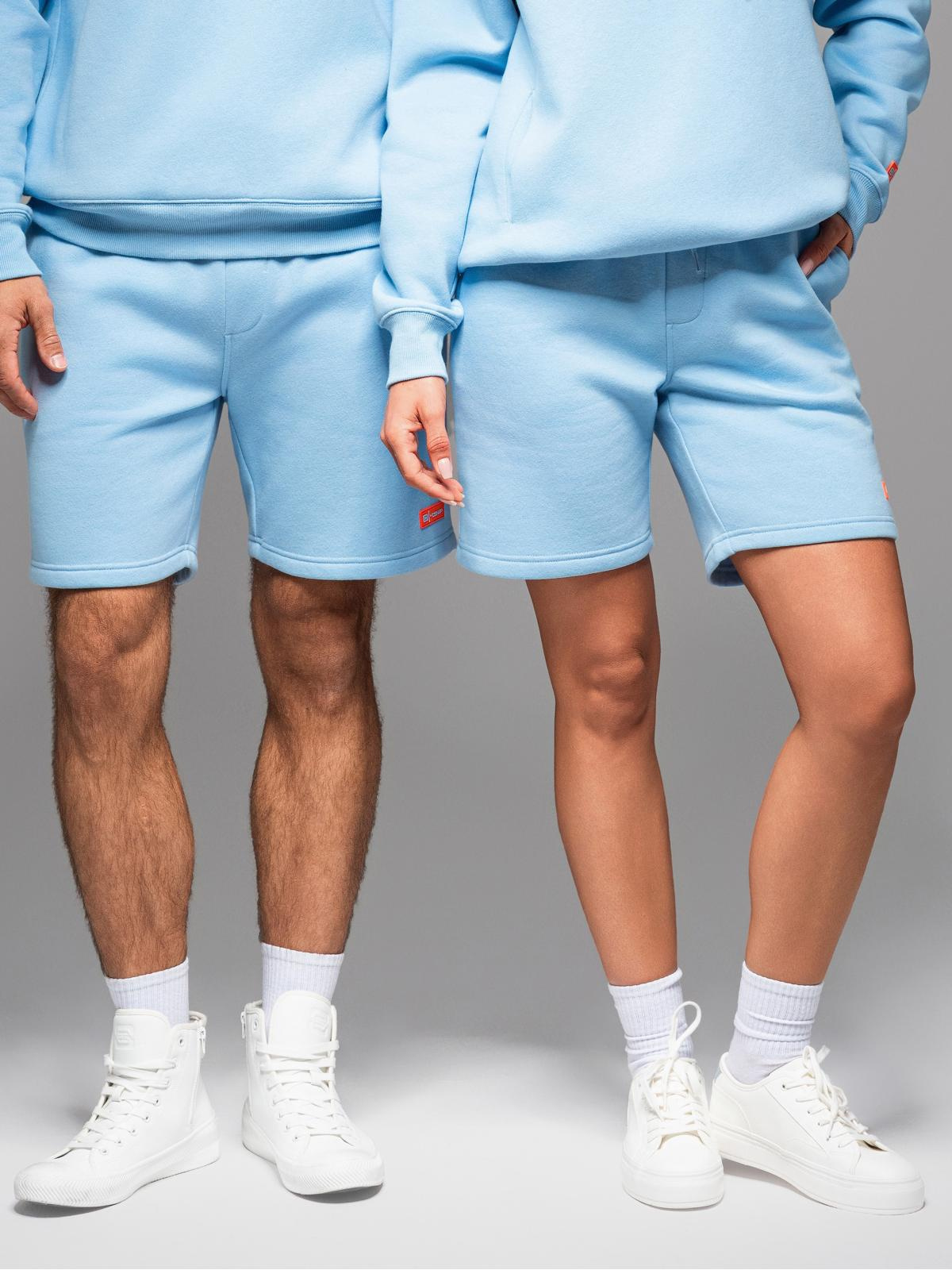 Ombre Unisex sweat shorts with drawstring waist - blue