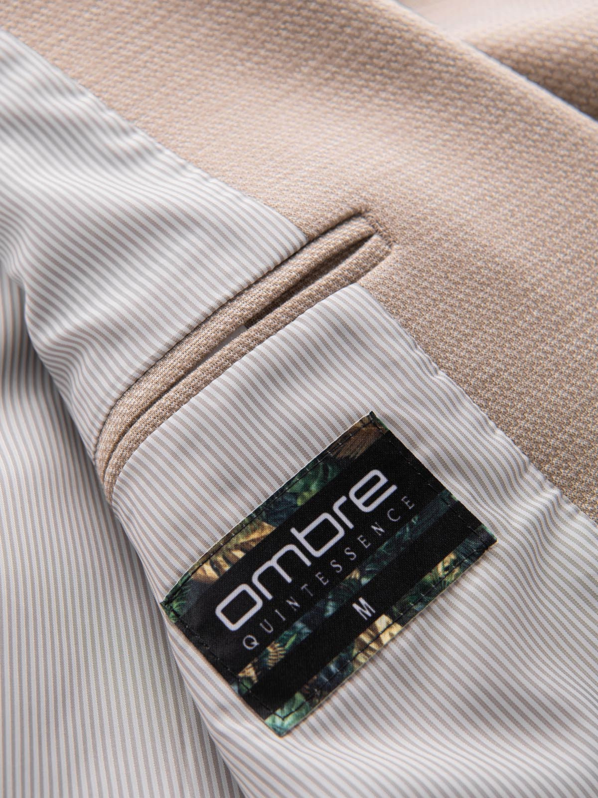Ombre Elegant fitted men's structured knit blazer - beige