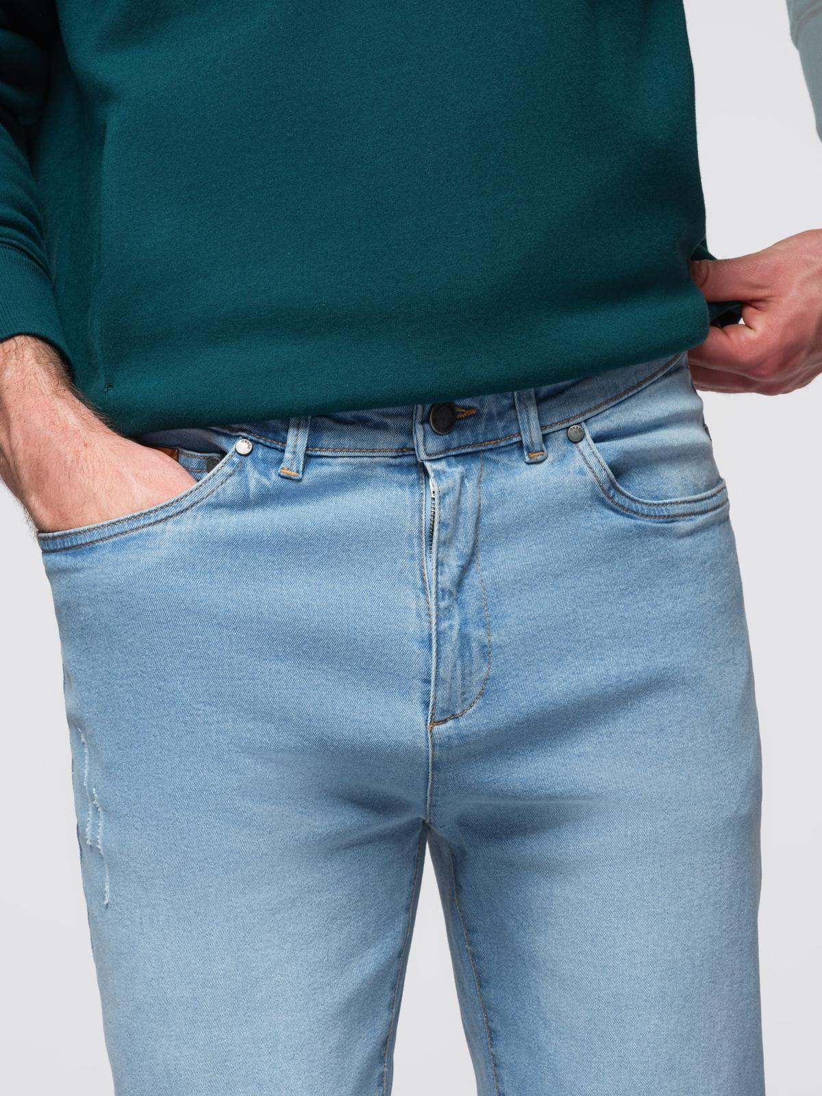 Ombre Men&#039;s denim JOGGERS pants with classic bandage - light blue