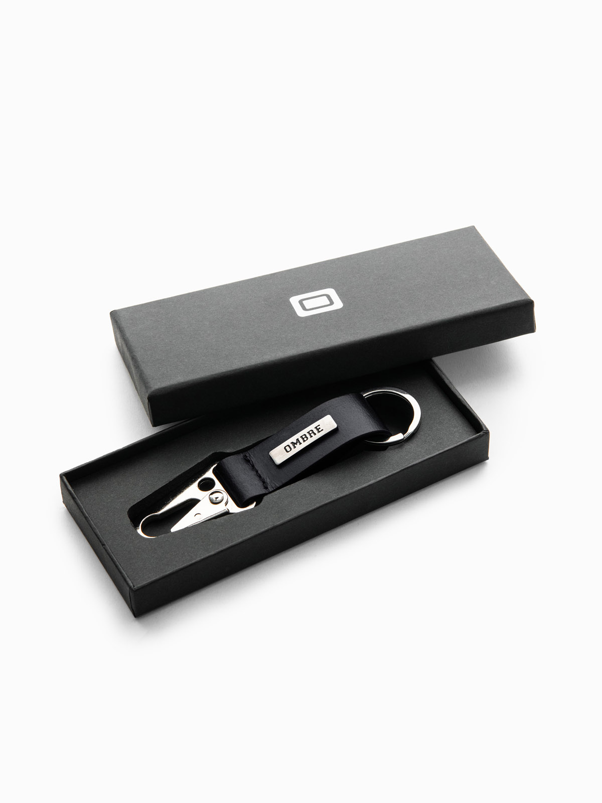 Ombre Men's key ring with snap hook - black