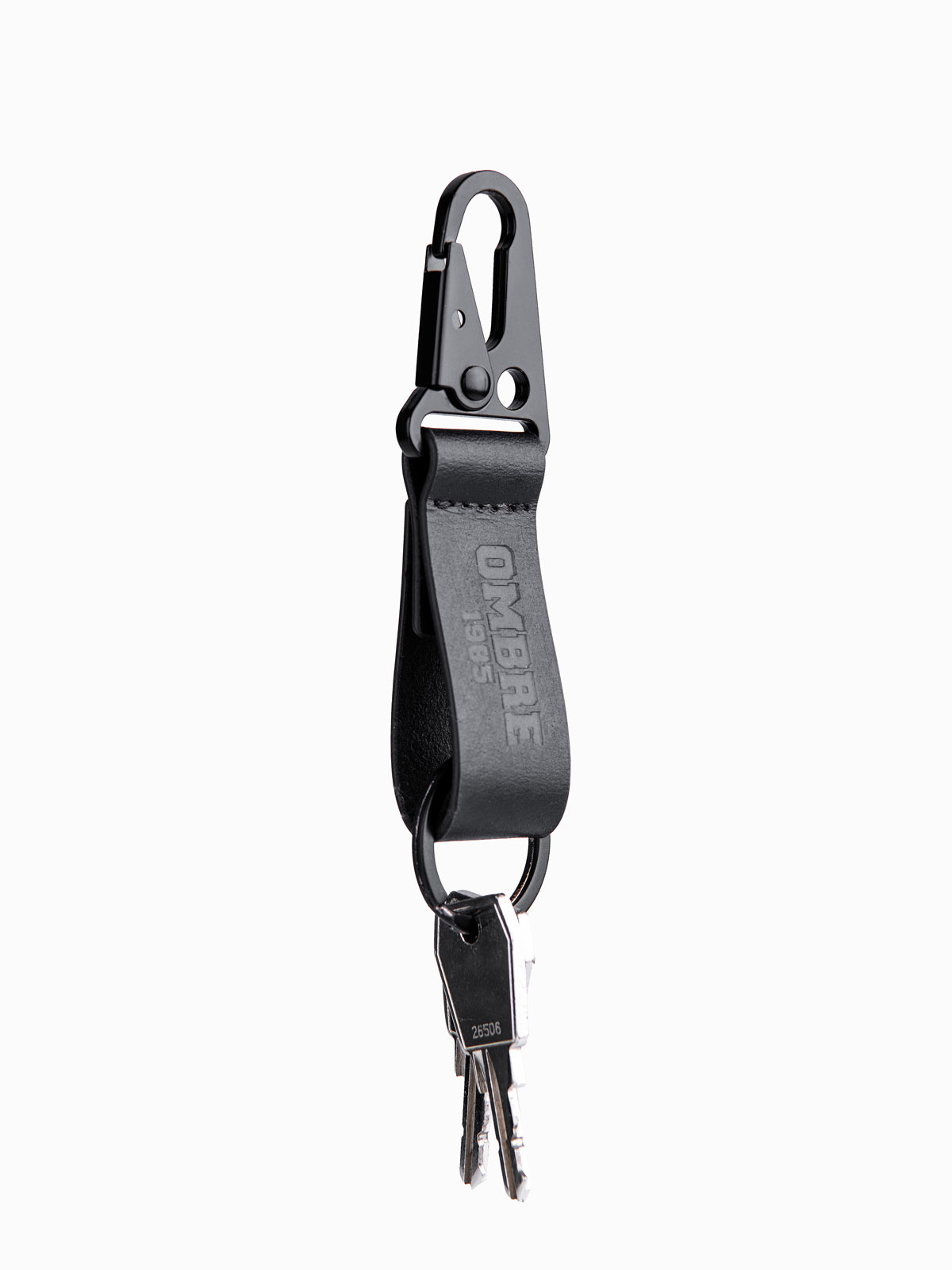 Ombre Men's key ring with snap hook - black
