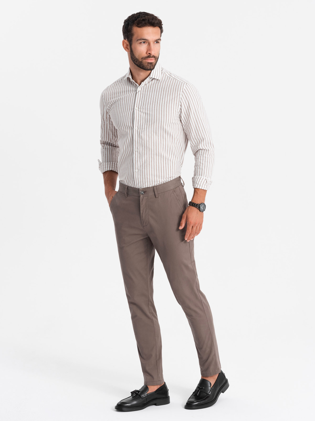 Ombre Men&#039;s uniform REGULAR FIT chino pants - brown