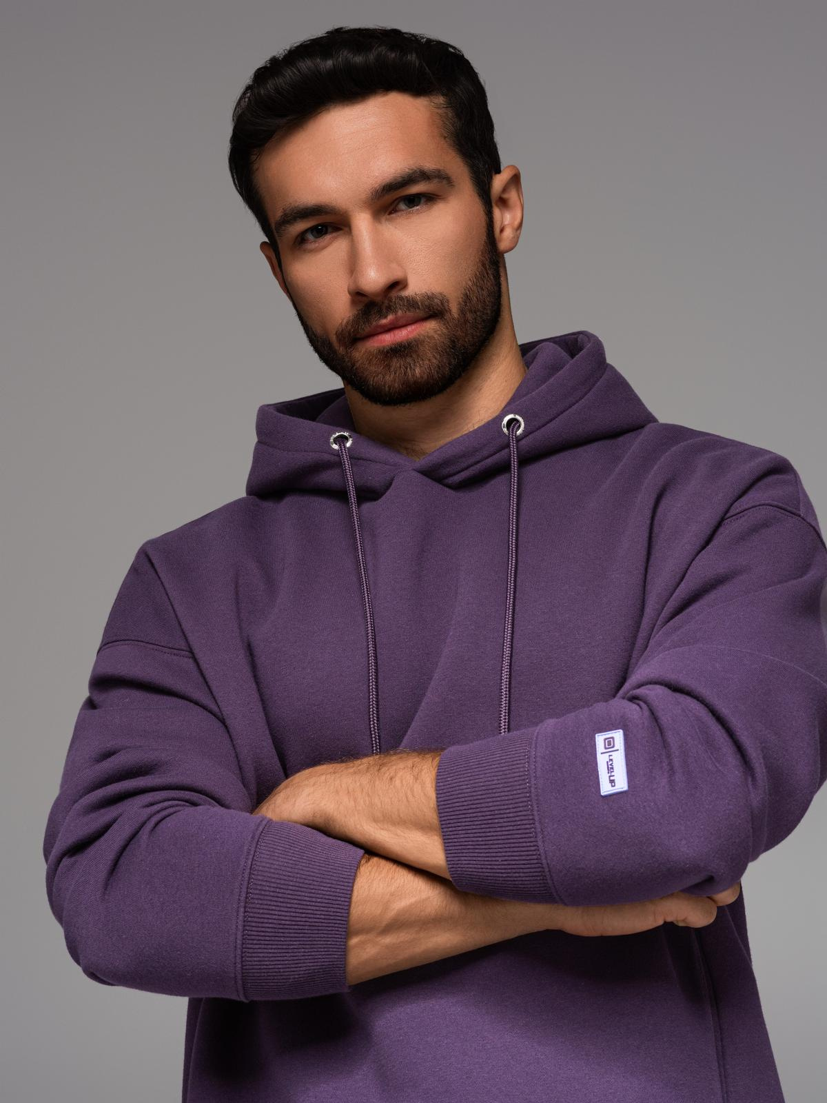 Ombre Unisex sweatshirt with pockets and hood - purple
