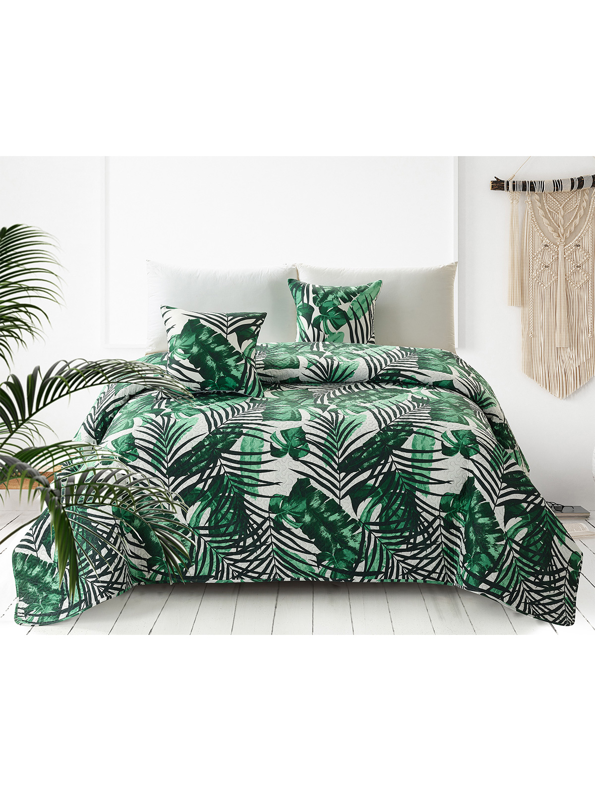 Edoti Quilted Bedspread With Palms Jungle A537