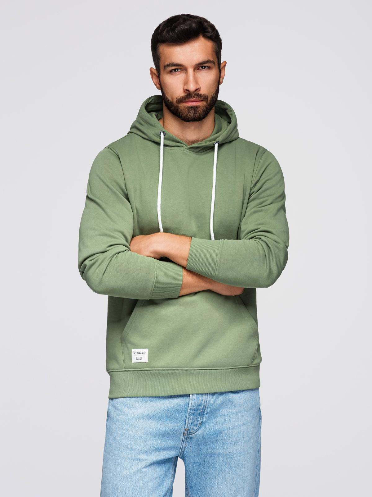 Ombre Men&#039;s kangaroo sweatshirt with hood - green