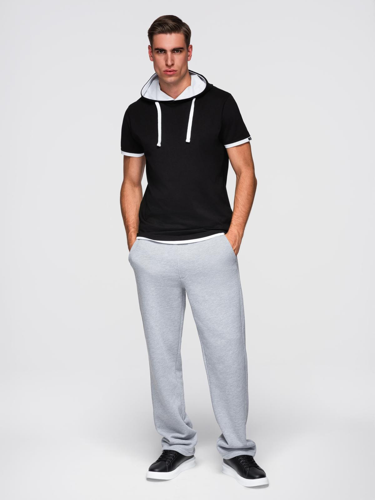 Ombre Men's cotton hooded t-shirt - black