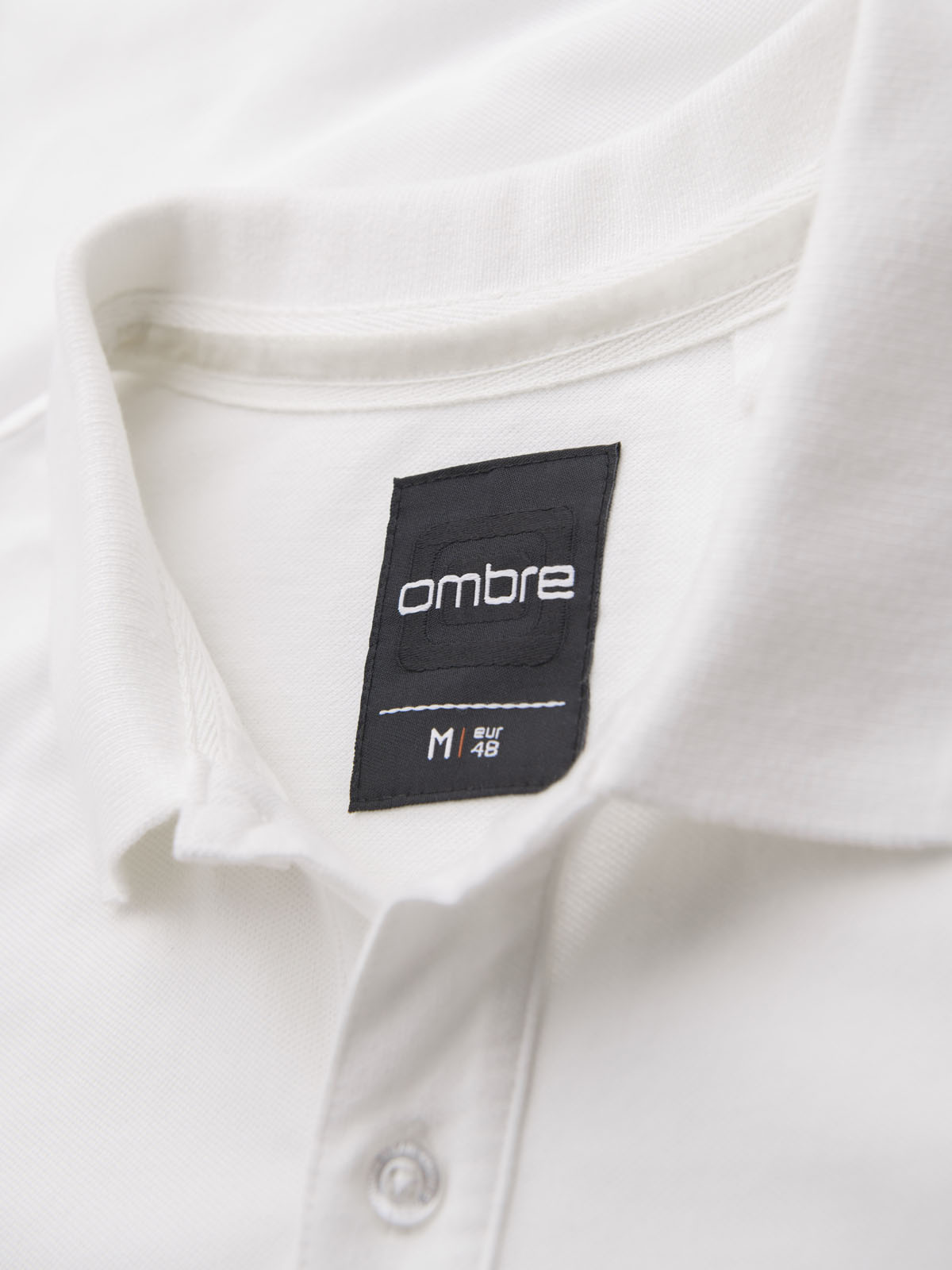 Ombre Polo shirt in cotton pique knit - ecru