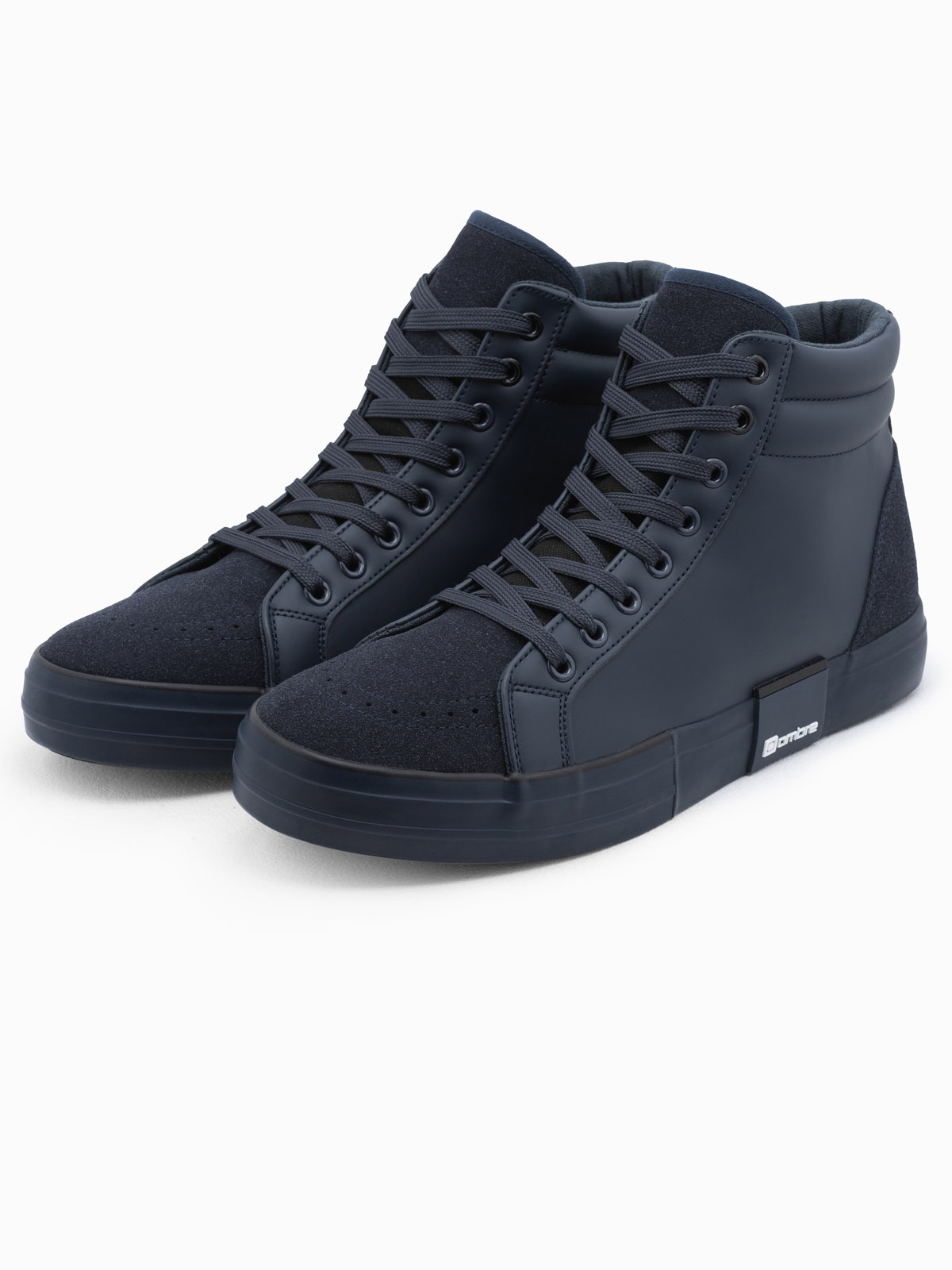 Ombre Classic men&#039;s high sneakers with quilted upper - navy blue