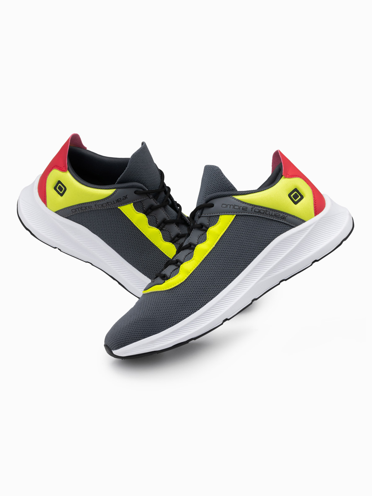 Ombre Men's sneakers with neon inserts - graphite