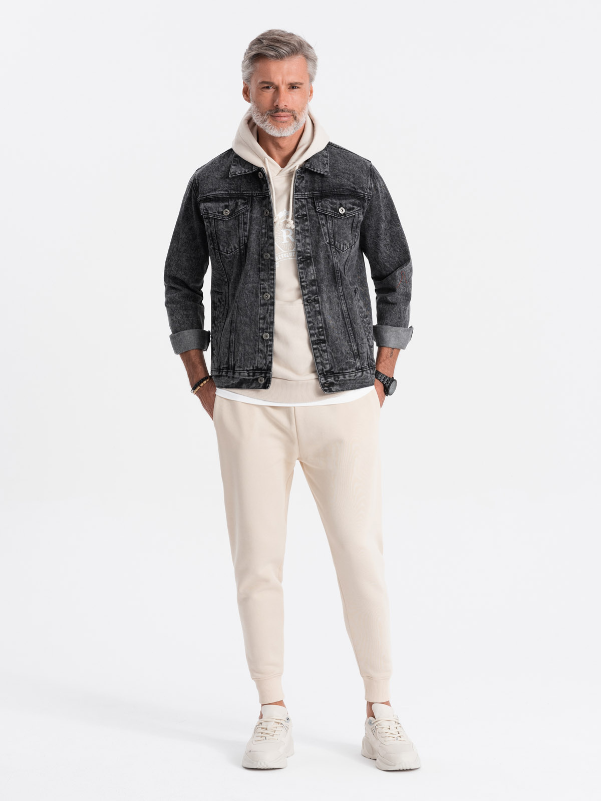 Ombre Men&#039;s mid-season jeans jacket