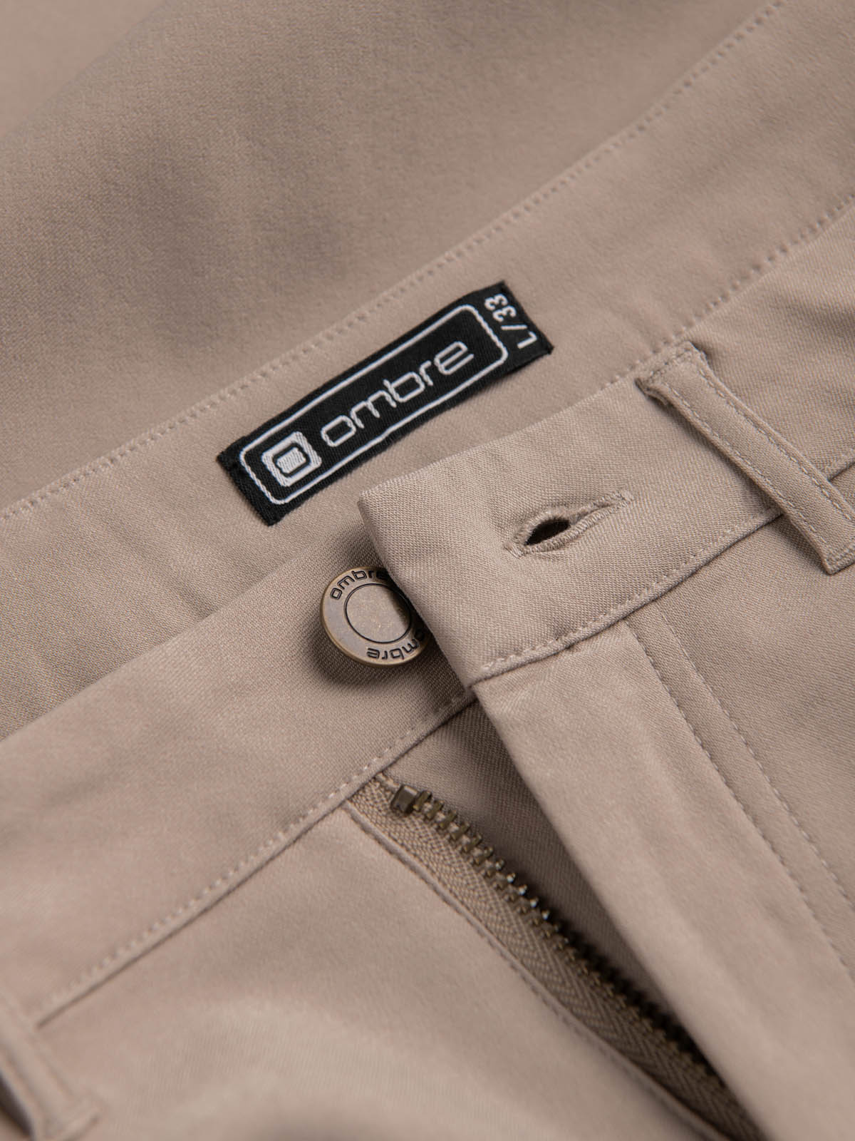 Ombre Men's REGULAR fabric pants with cargo pockets - beige