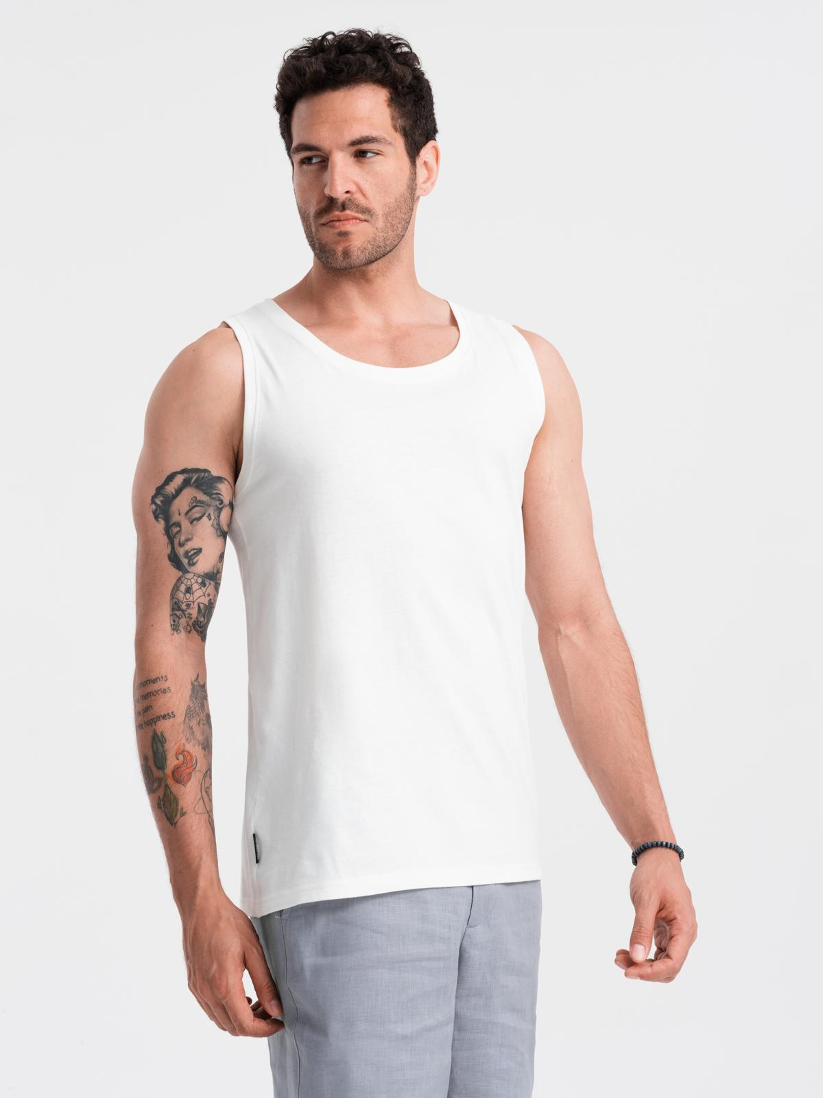 Ombre Men's BASIC cotton tank top - white