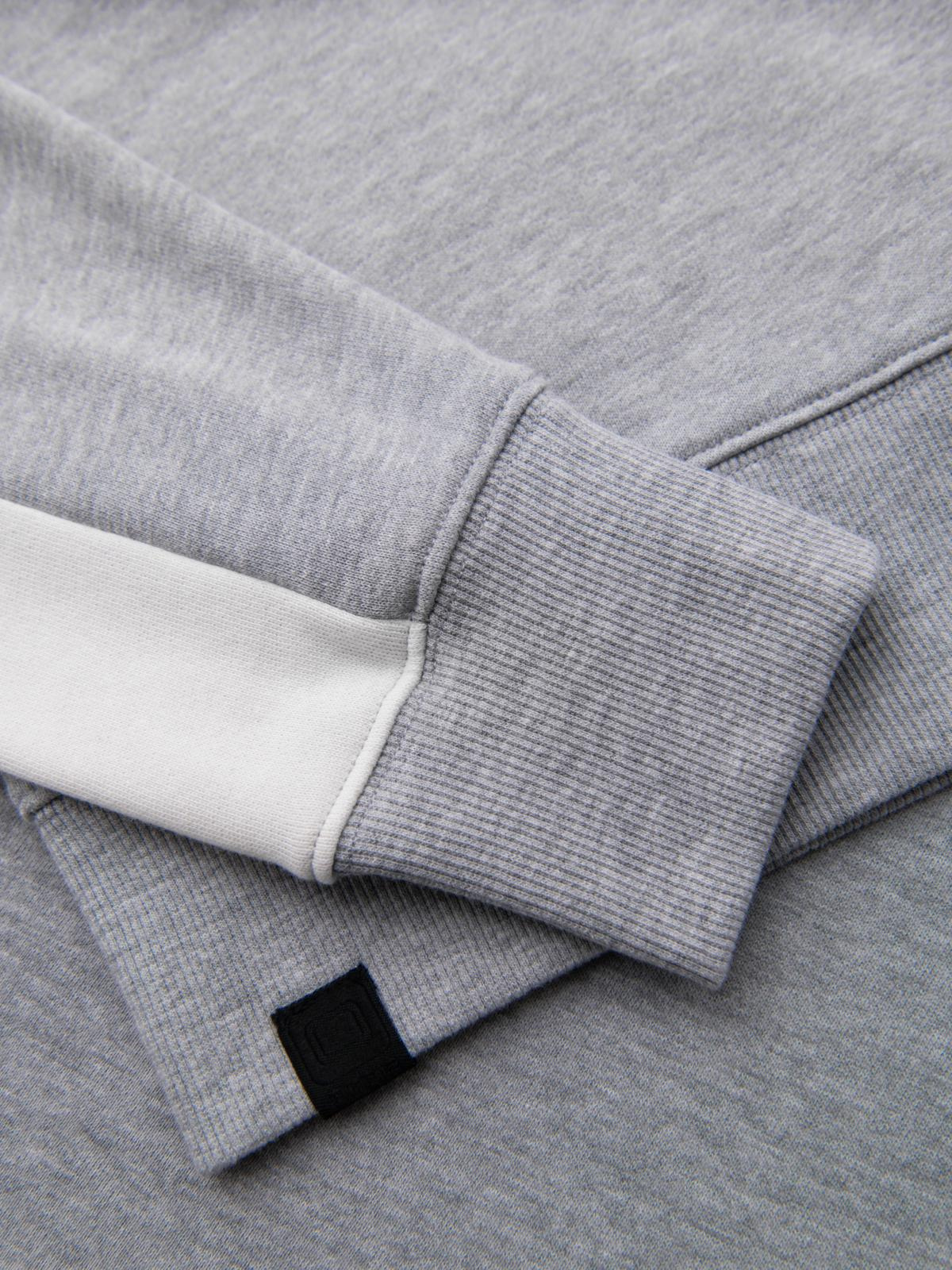 Ombre Men's sweatshirt with contrasting stripes and raglan sleeves - grey melange