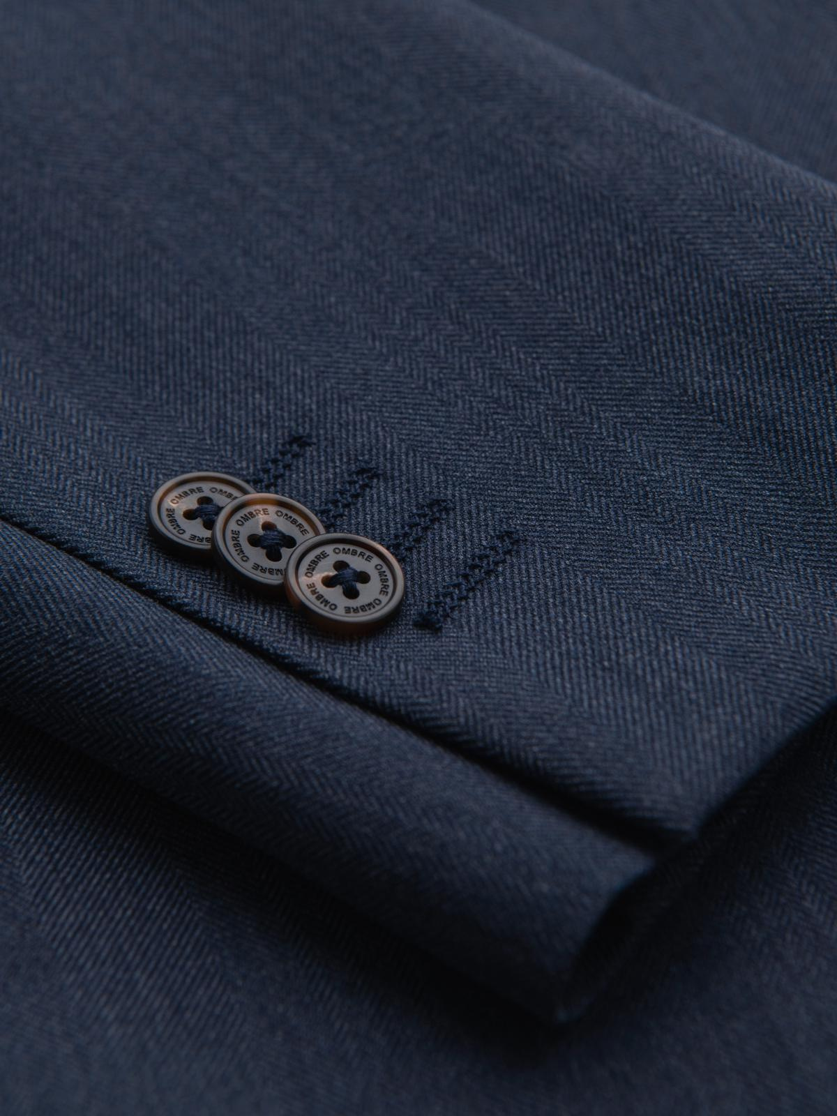 Ombre Elegant men's SLIM FIT jacket with rayon - dark blue
