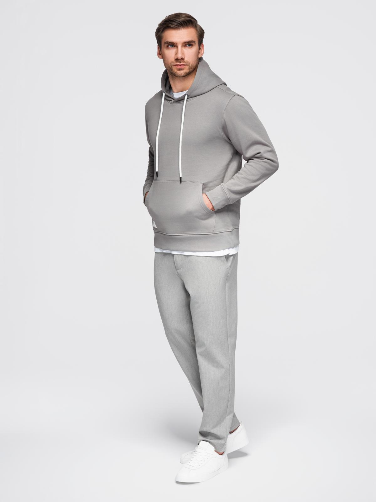 Ombre Men&#039;s kangaroo hooded sweatshirt - gray