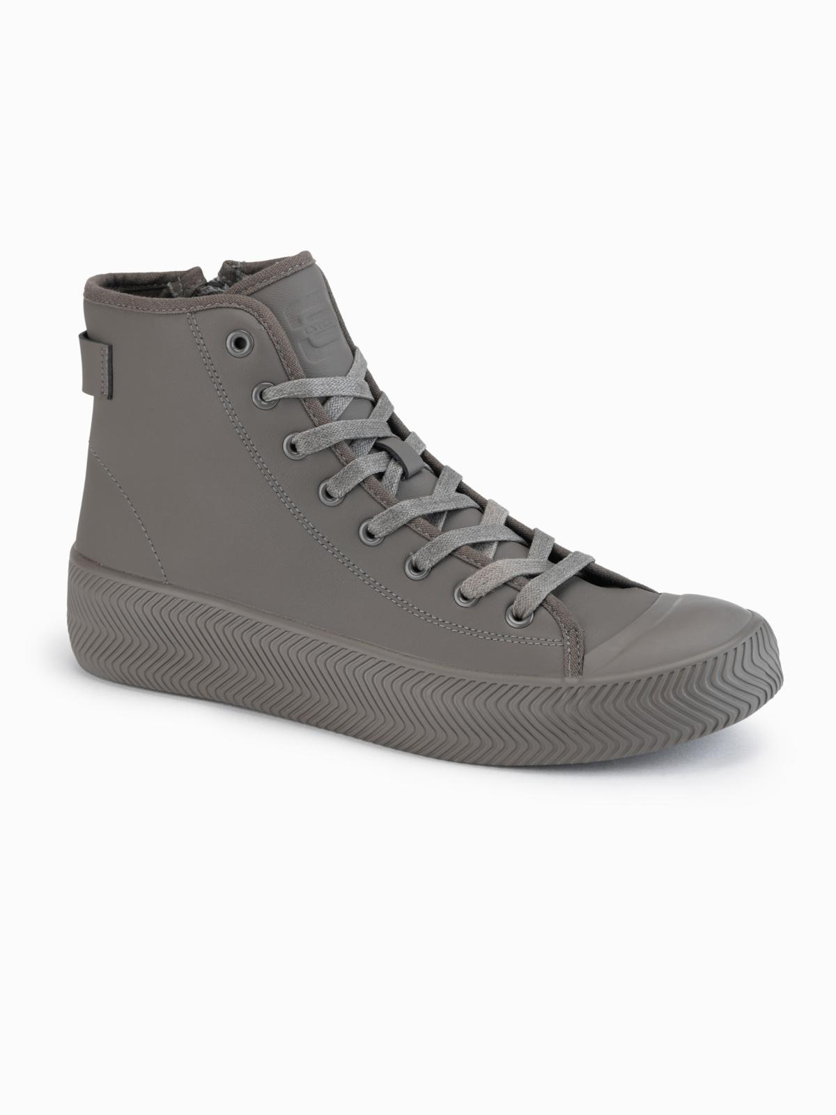 Ombre Men's high top sneakers with zipper for easy donning - dark beige
