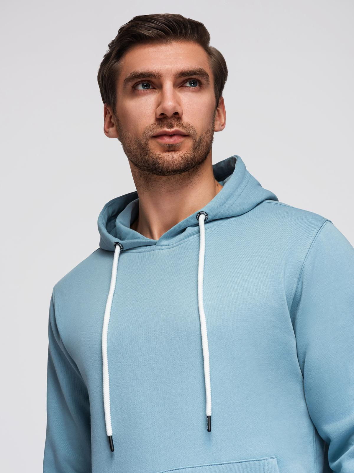 Ombre Men's kangaroo sweatshirt with hood - blue