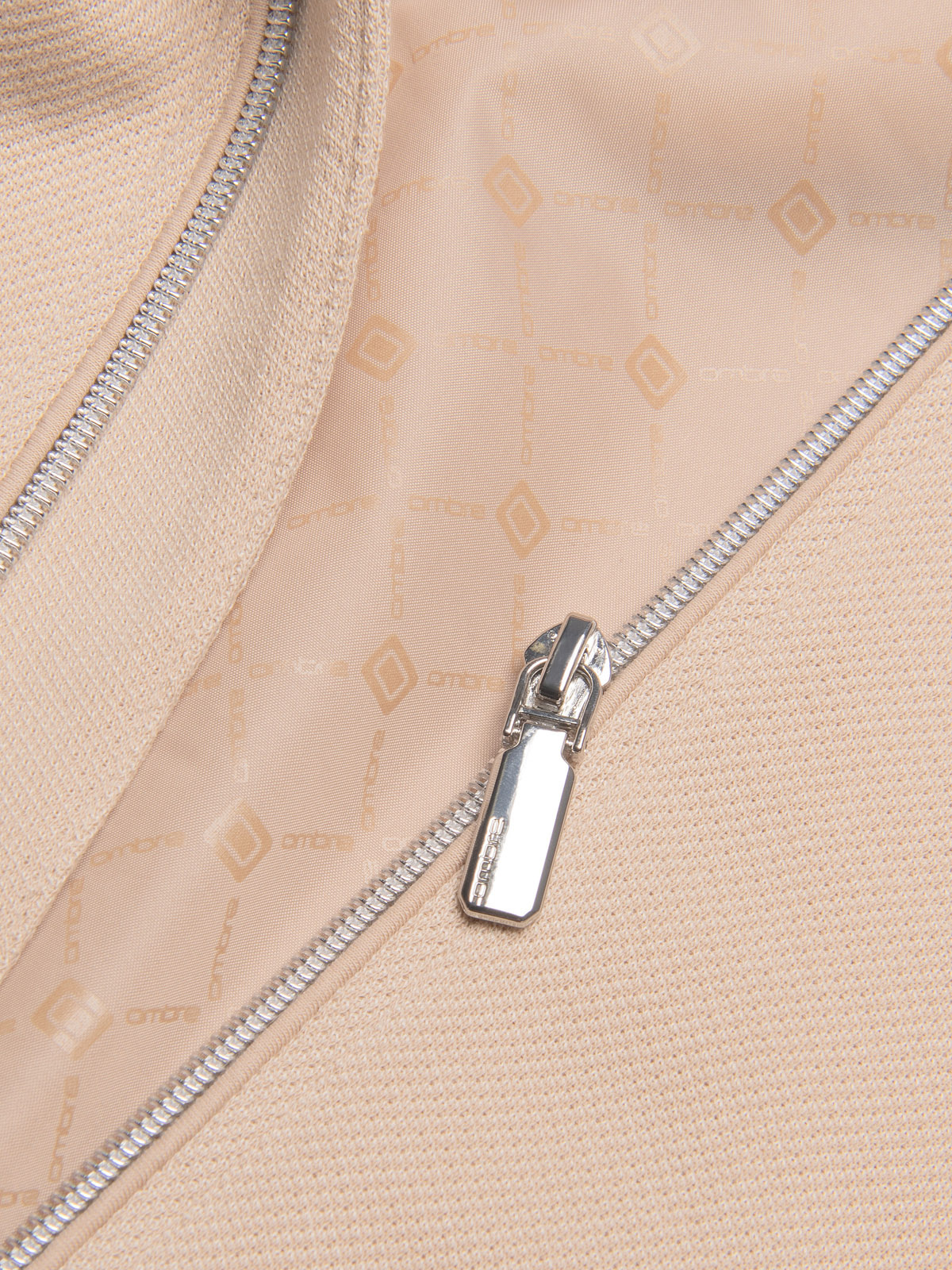 Ombre Men's lightweight bomber jacket with logo lining - light beige