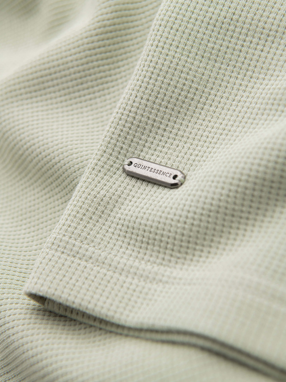 Ombre Men's waffle-textured T-shirt with round neckline - pistachio