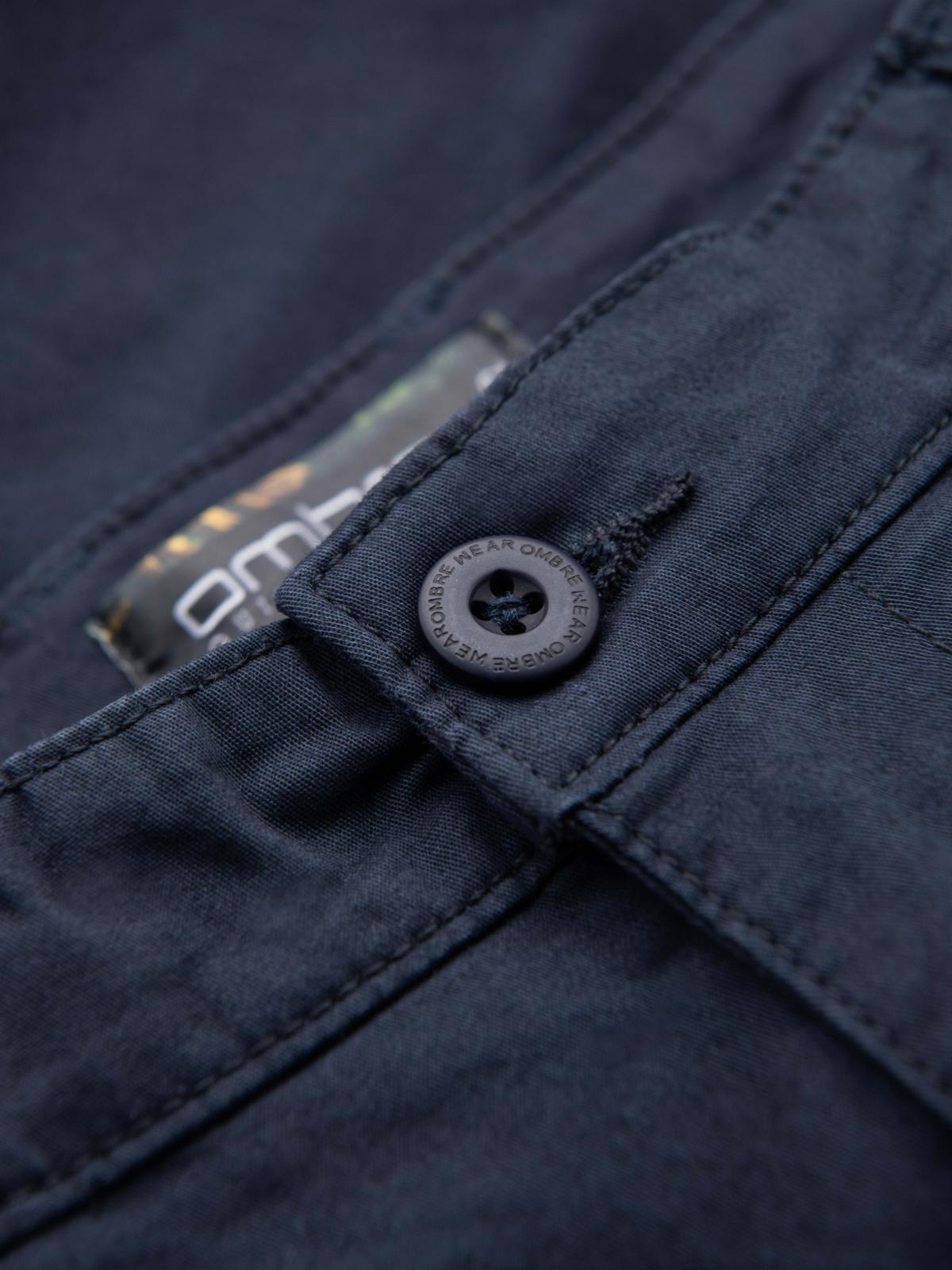 Ombre Men's classic chino shorts with rolled up leg - navy blue
