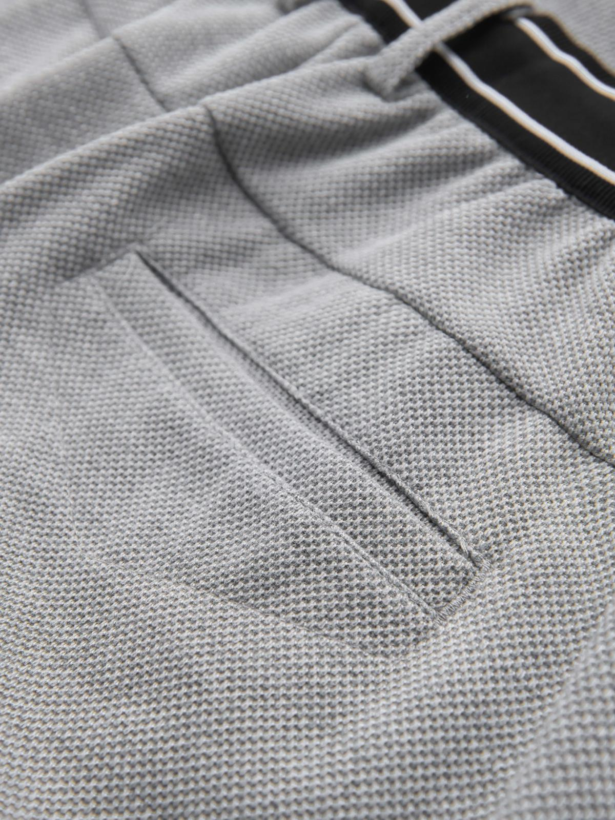 Ombre Men's knitted pants with elastic waistband - light grey