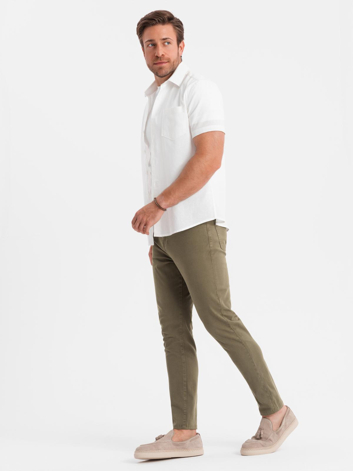 Ombre Men's tailored chino pants - olive
