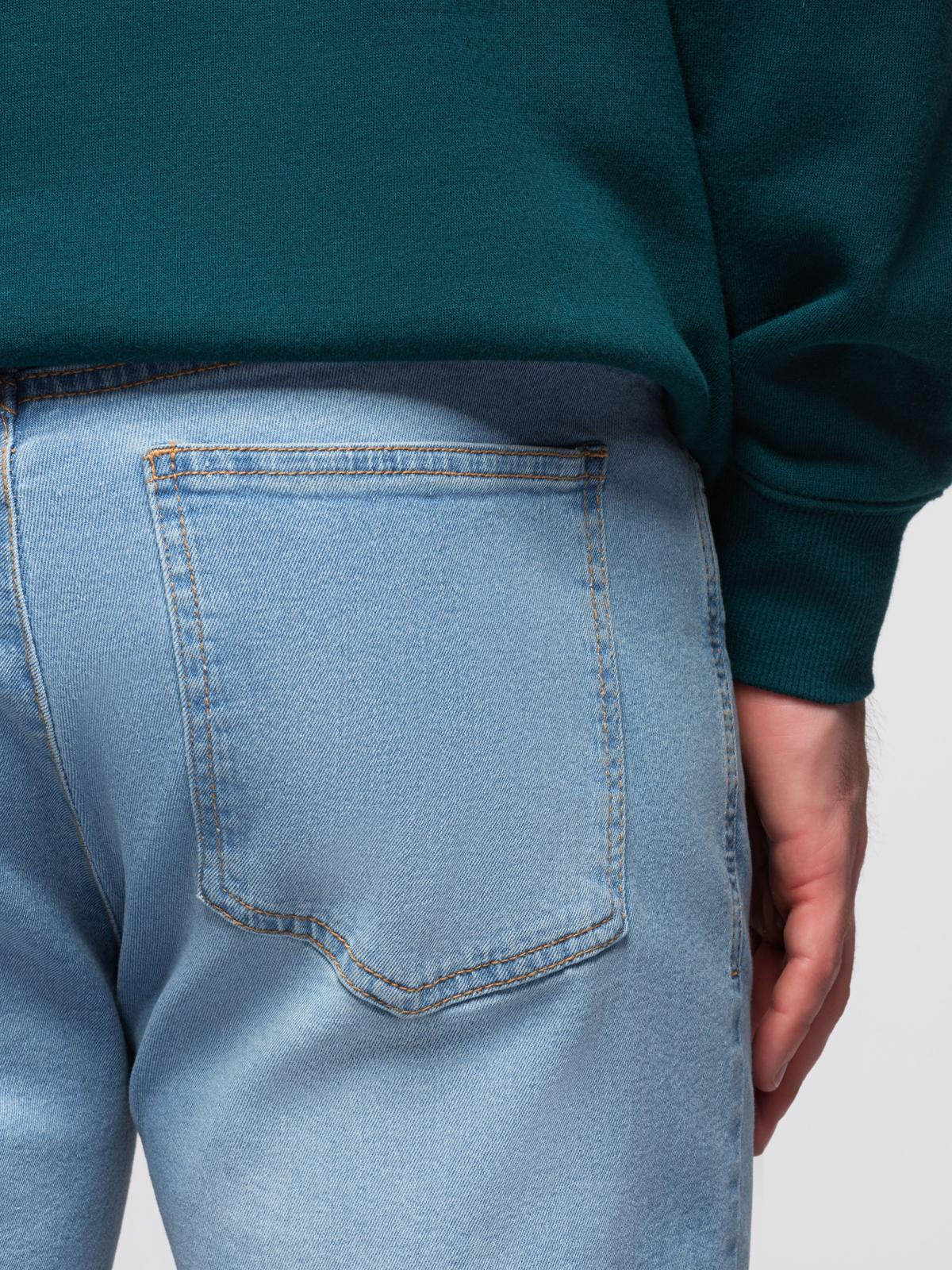 Ombre Men&#039;s denim JOGGERS pants with classic bandage - light blue