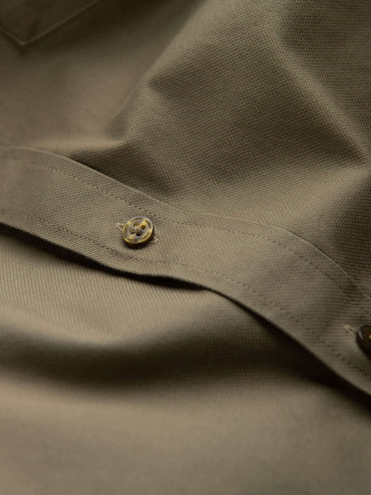 Ombre Men's cotton shirt with pocket REGULAR FIT - olive