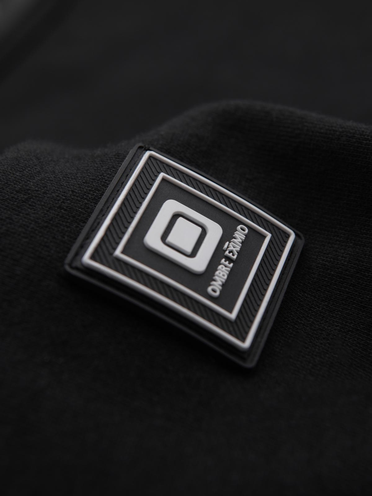 Ombre Men's sweatshirt with decorative front zips - black