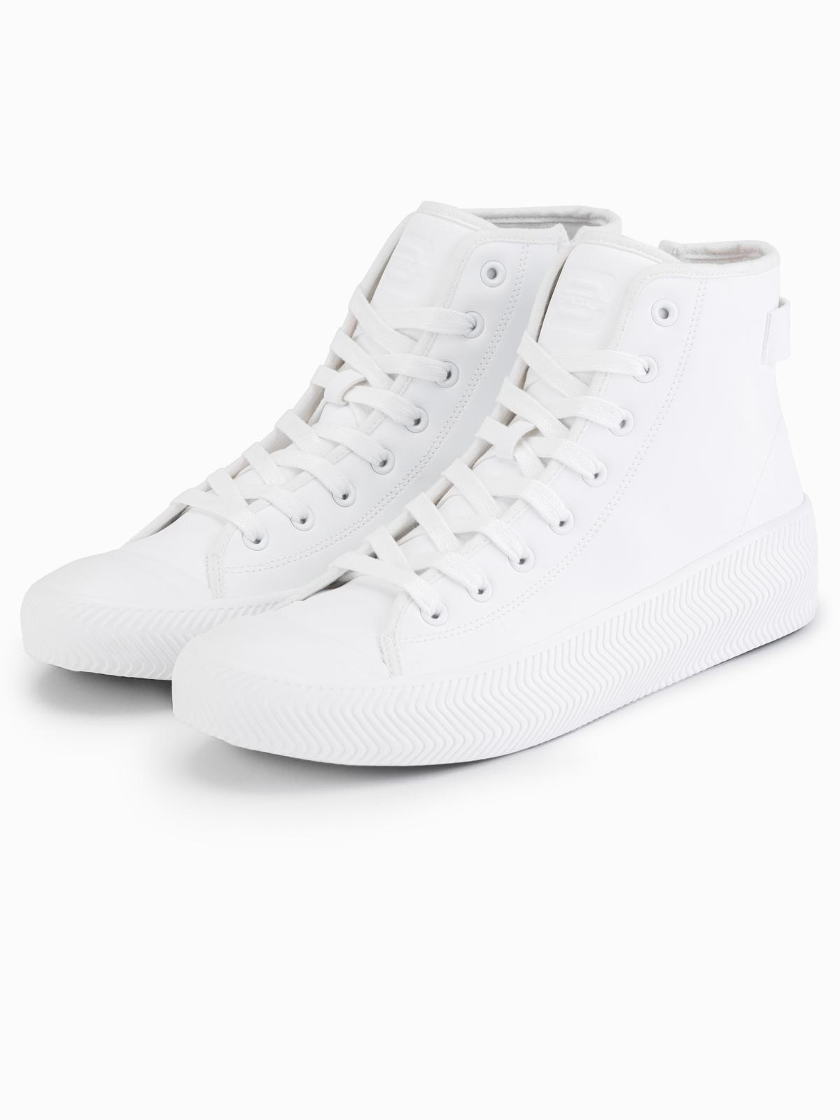 Ombre Men's high-top sneakers with zipper for easy on - white