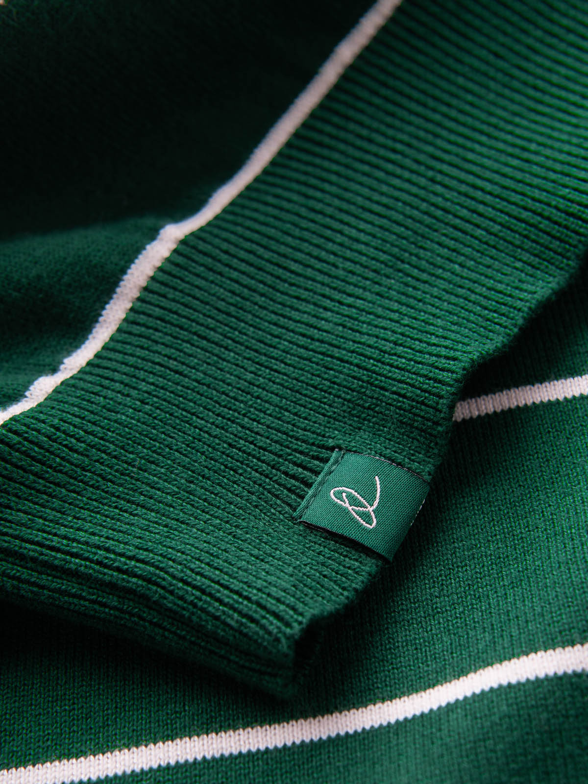 Ombre Men's casual sweater with horizontal stripes - green