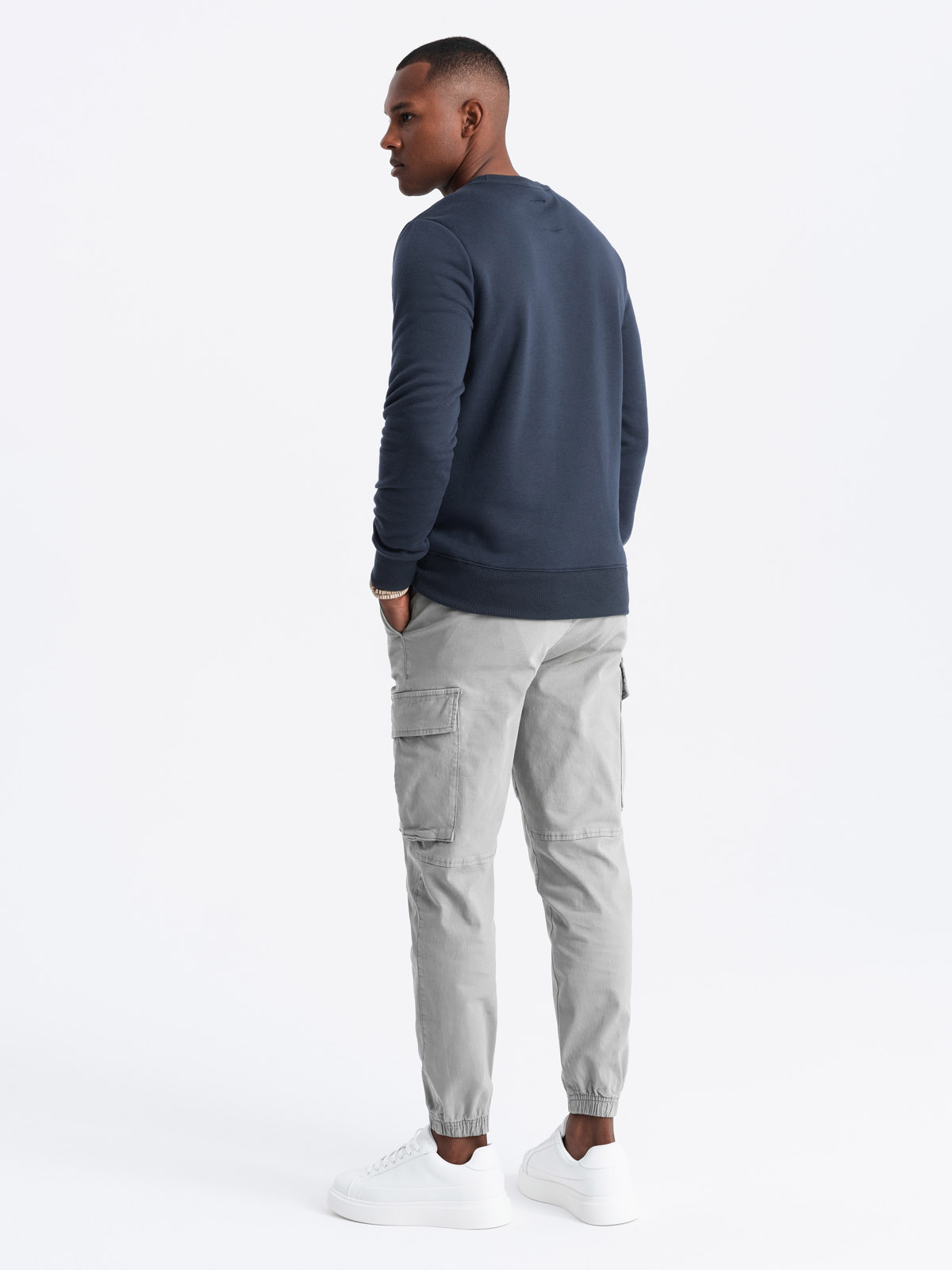 Ombre Classic men's sweatshirt with inscription - navy blue
