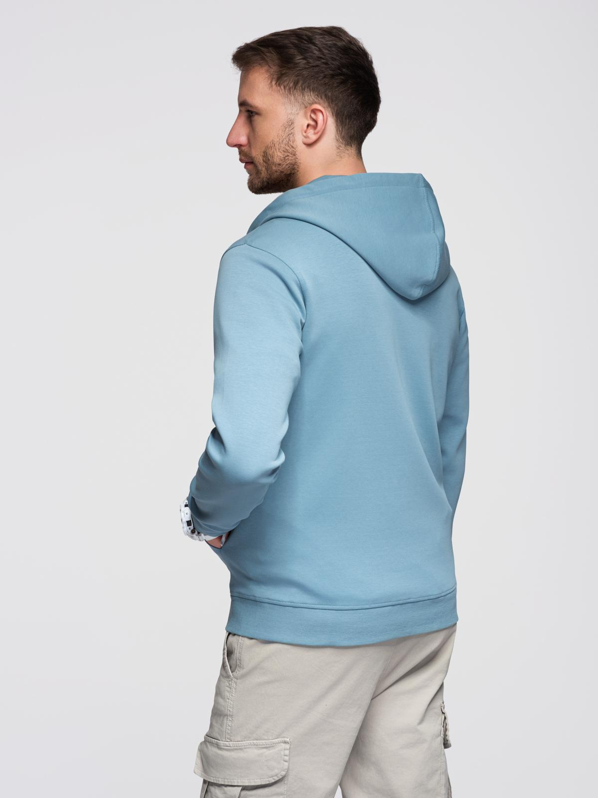Ombre Unzipped hoodie sweatshirt in streetwear style - light blue