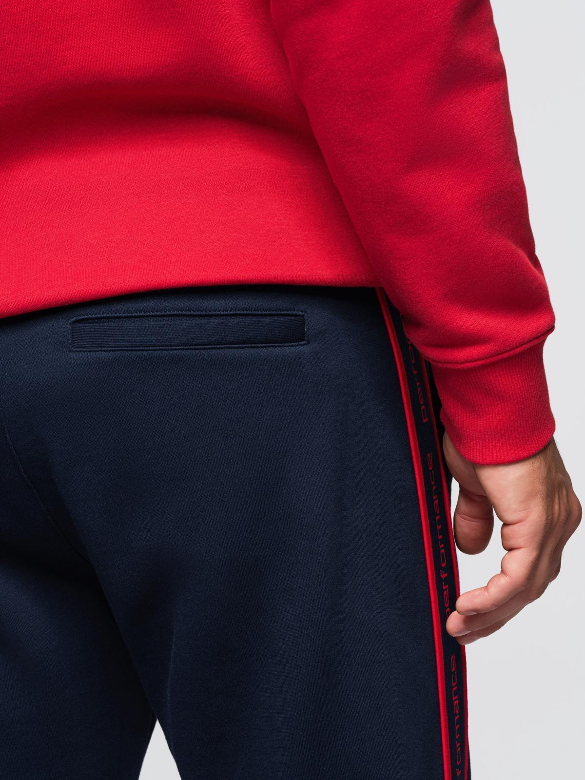 Ombre Men&#039;s sports jogger pants with stripes - navy blue