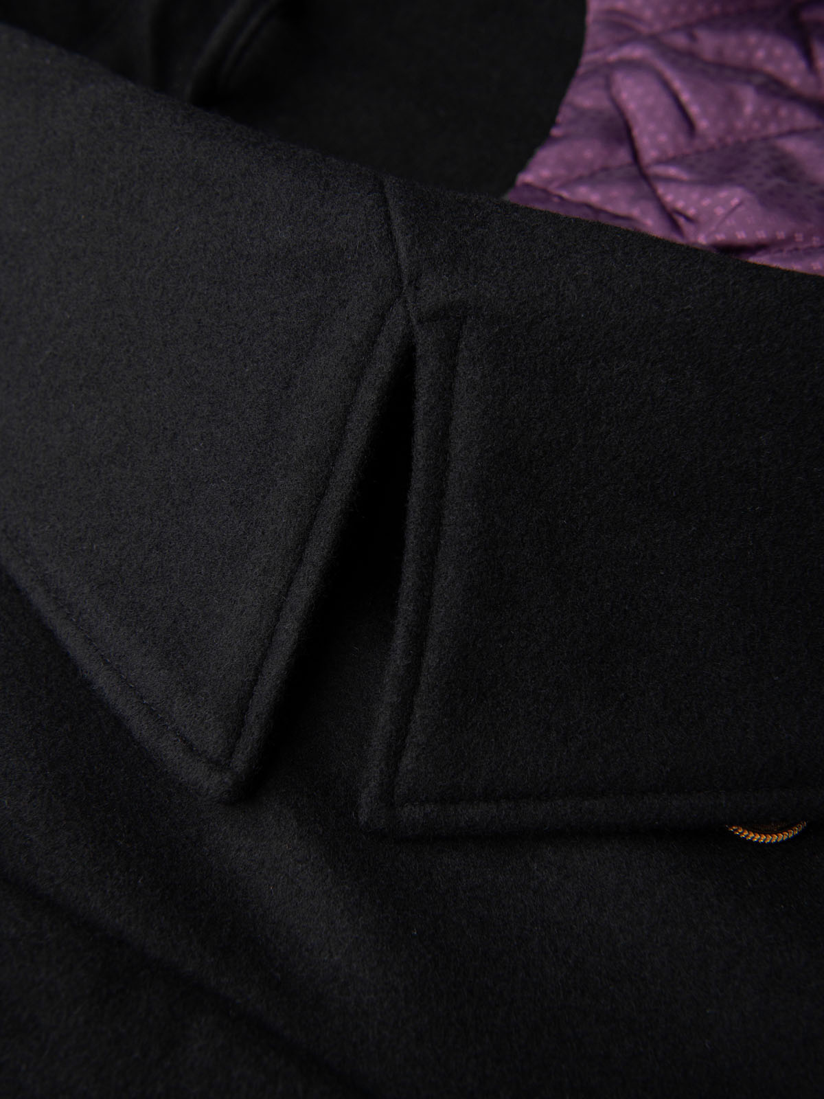 Ombre Elegant military double-breasted coat for men with wool - black